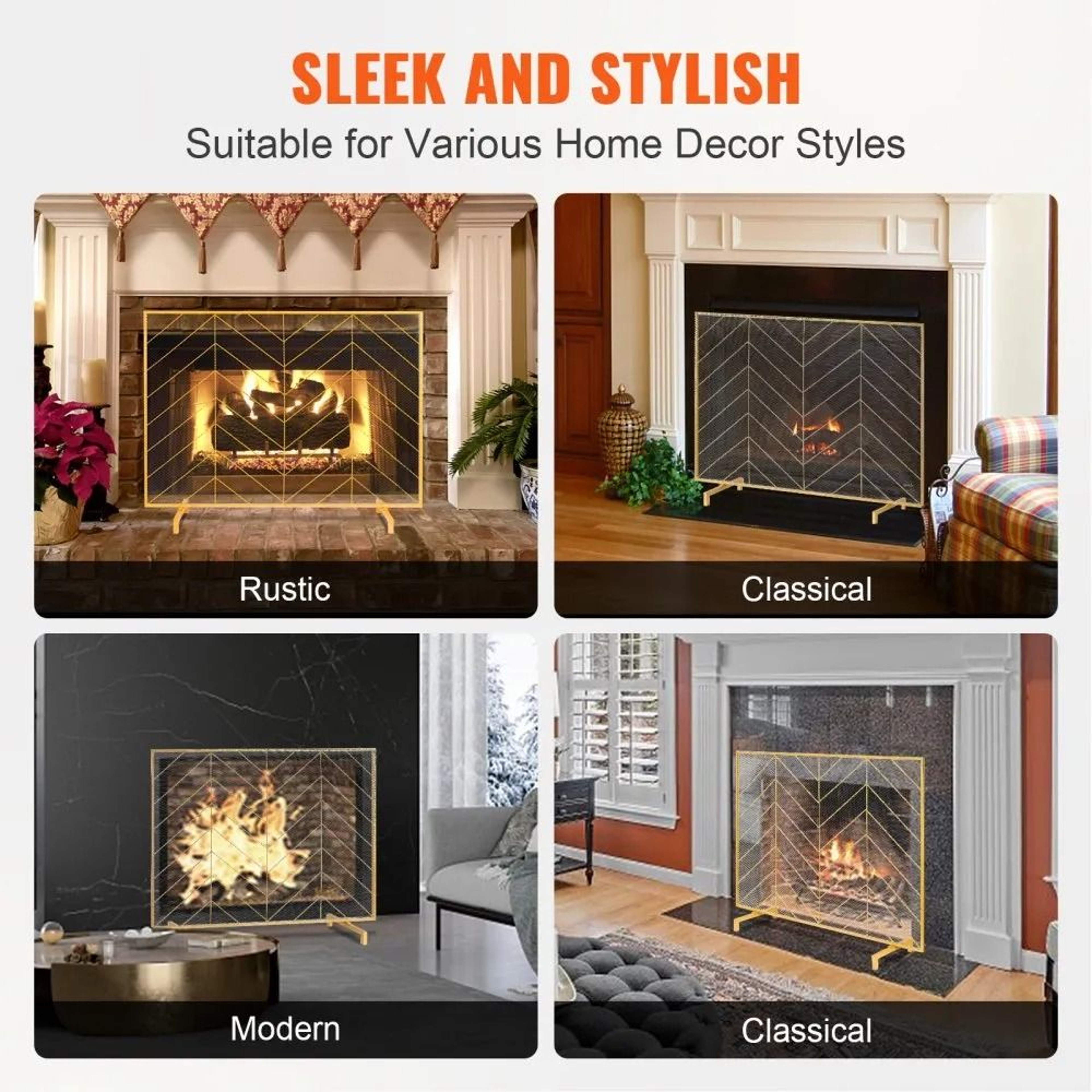 386 Inch Iron Mesh Fireplace Screen Spark Guard Safety Barrier For Home 5