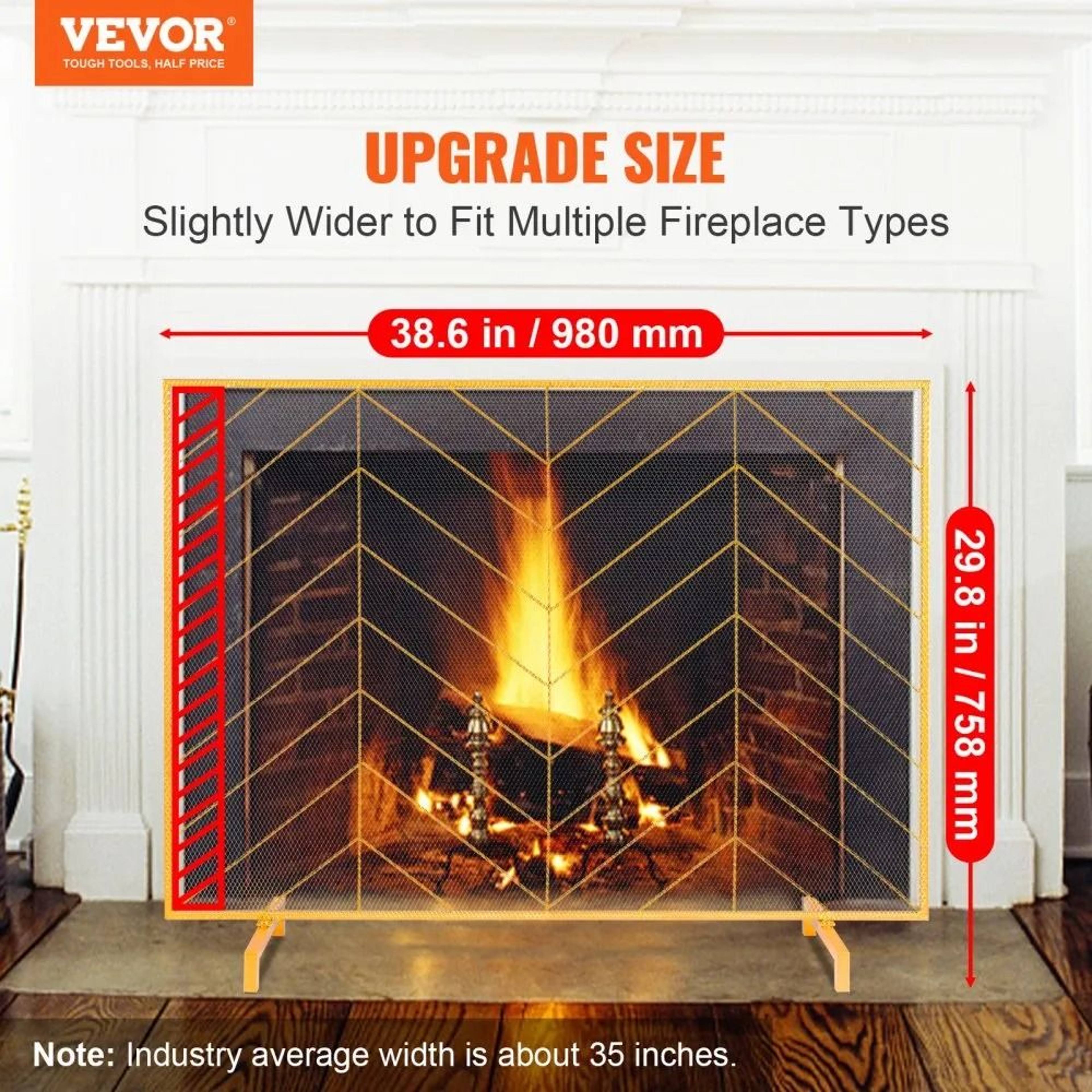386 Inch Iron Mesh Fireplace Screen Spark Guard Safety Barrier For Home 1