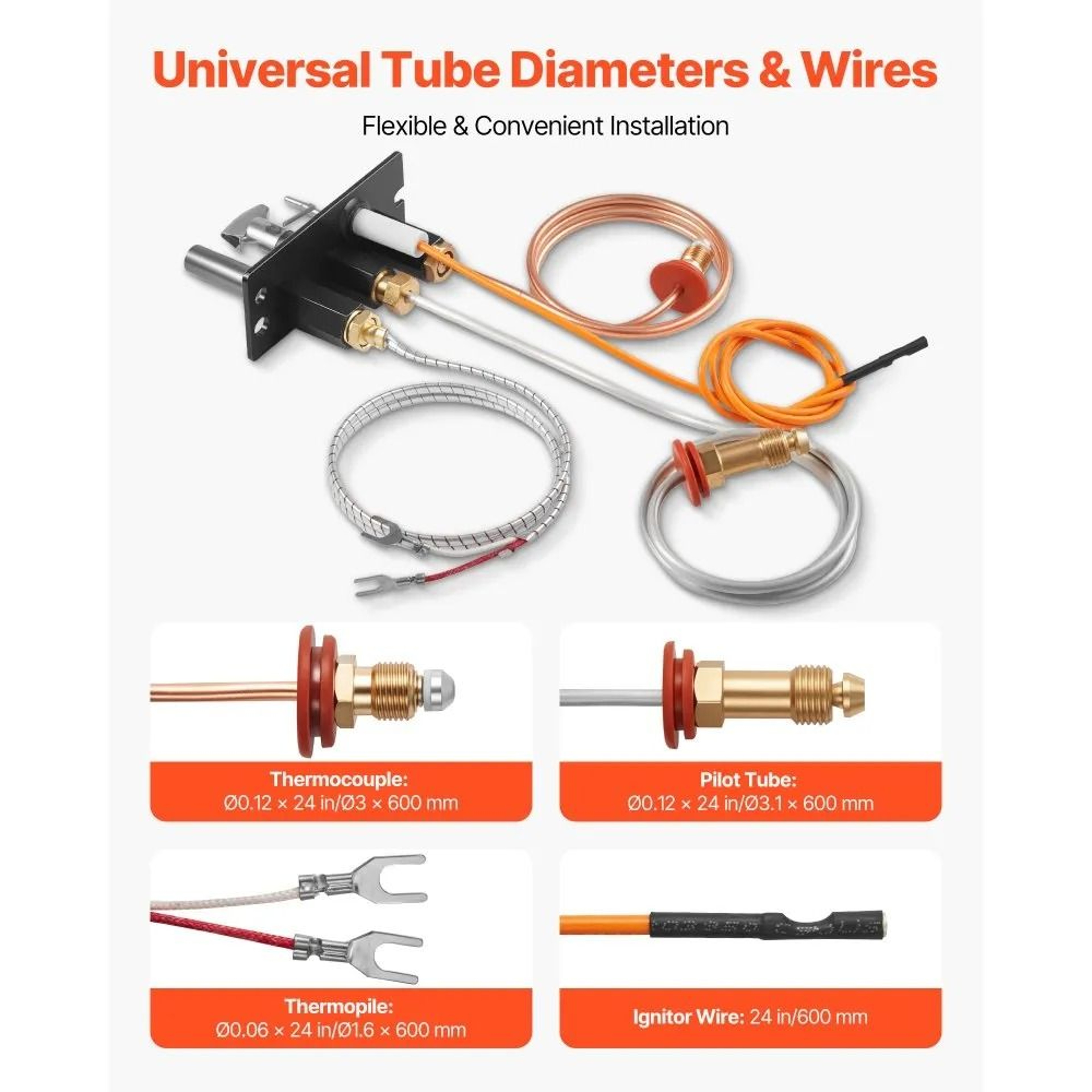 Gas Pilot Assembly Replacement Kit For Fireplace Natural Gas Ignition 2