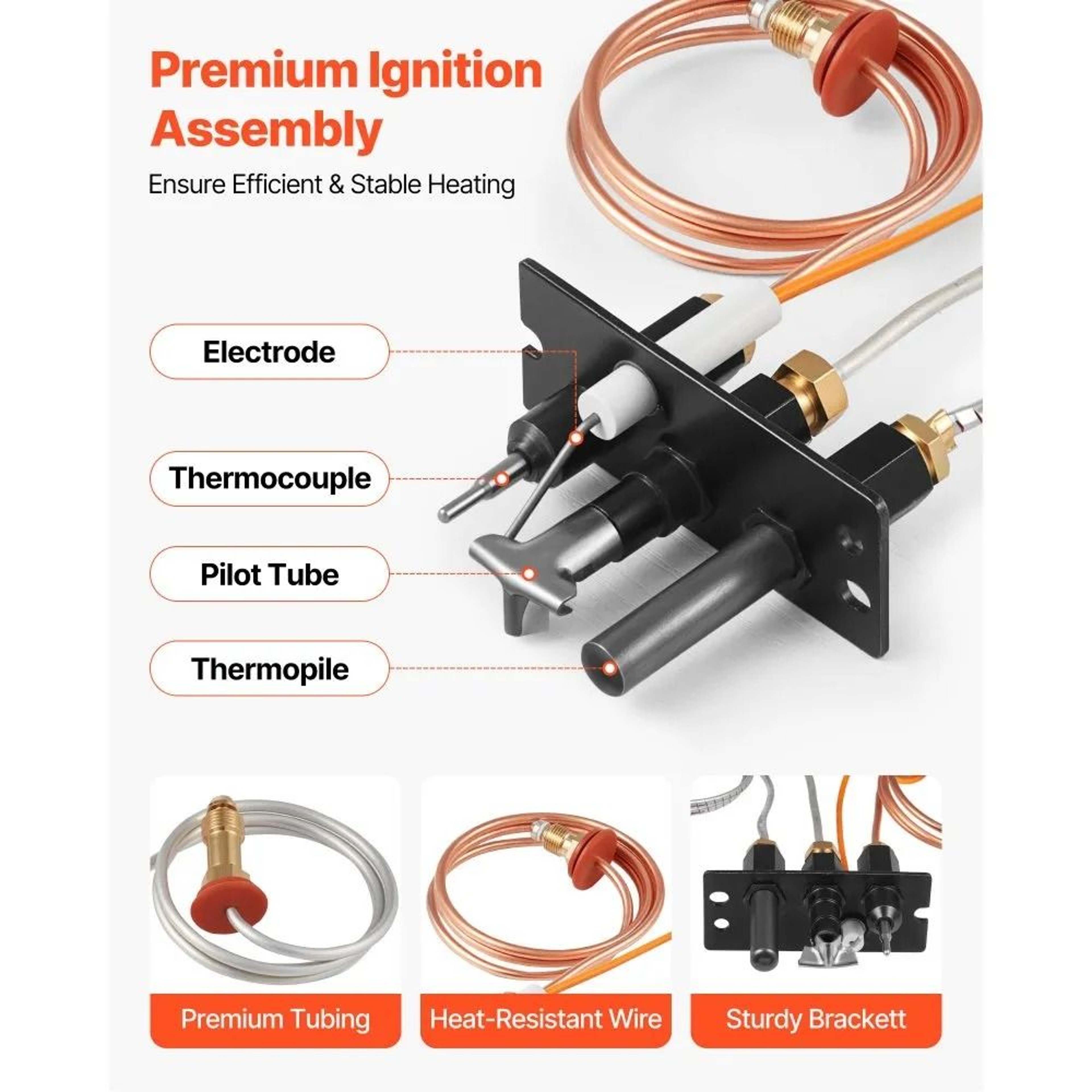 Gas Pilot Assembly Replacement Kit For Fireplace Natural Gas Ignition 4