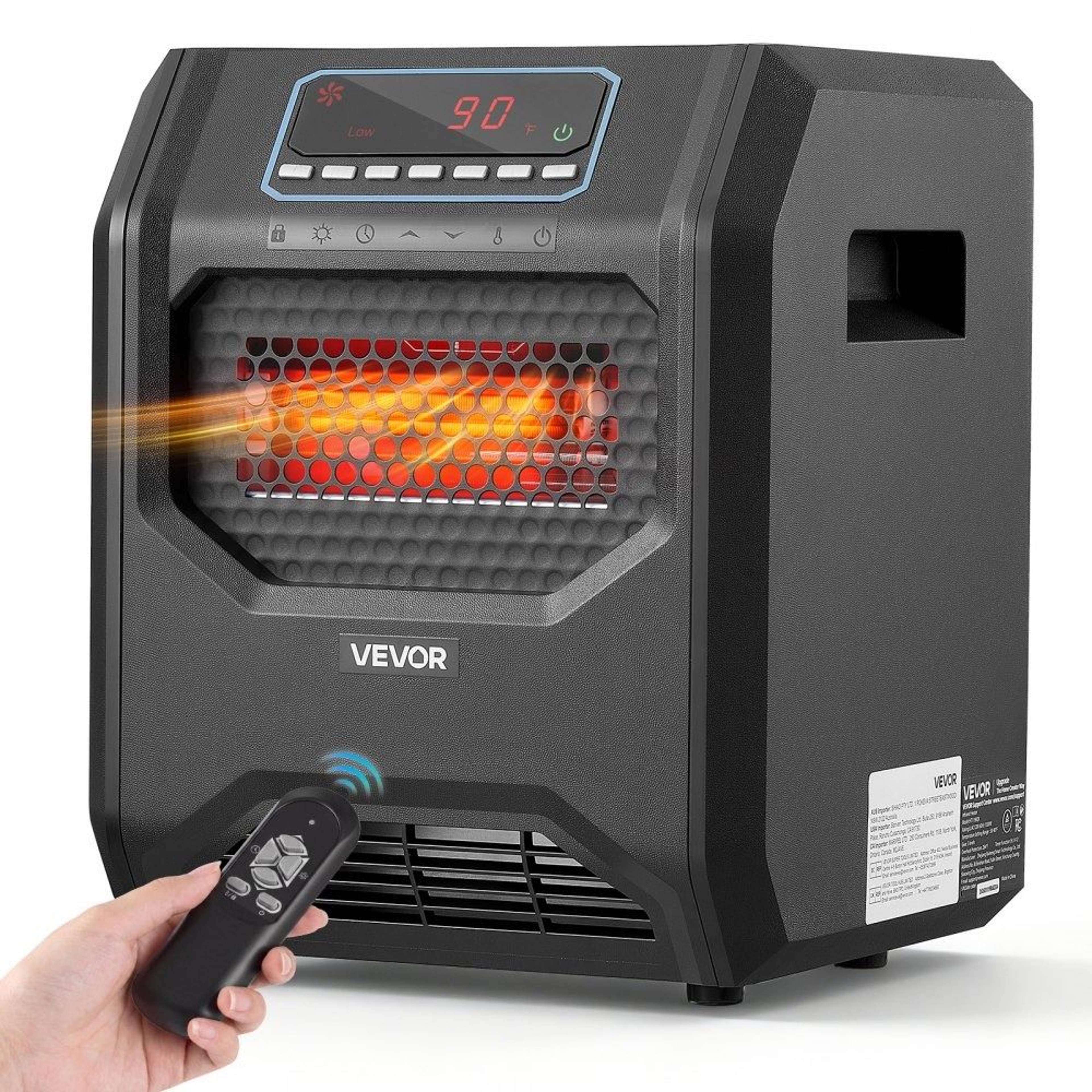 1500W Infrared Heater Portable Electric Space Heater With Remote Control 0