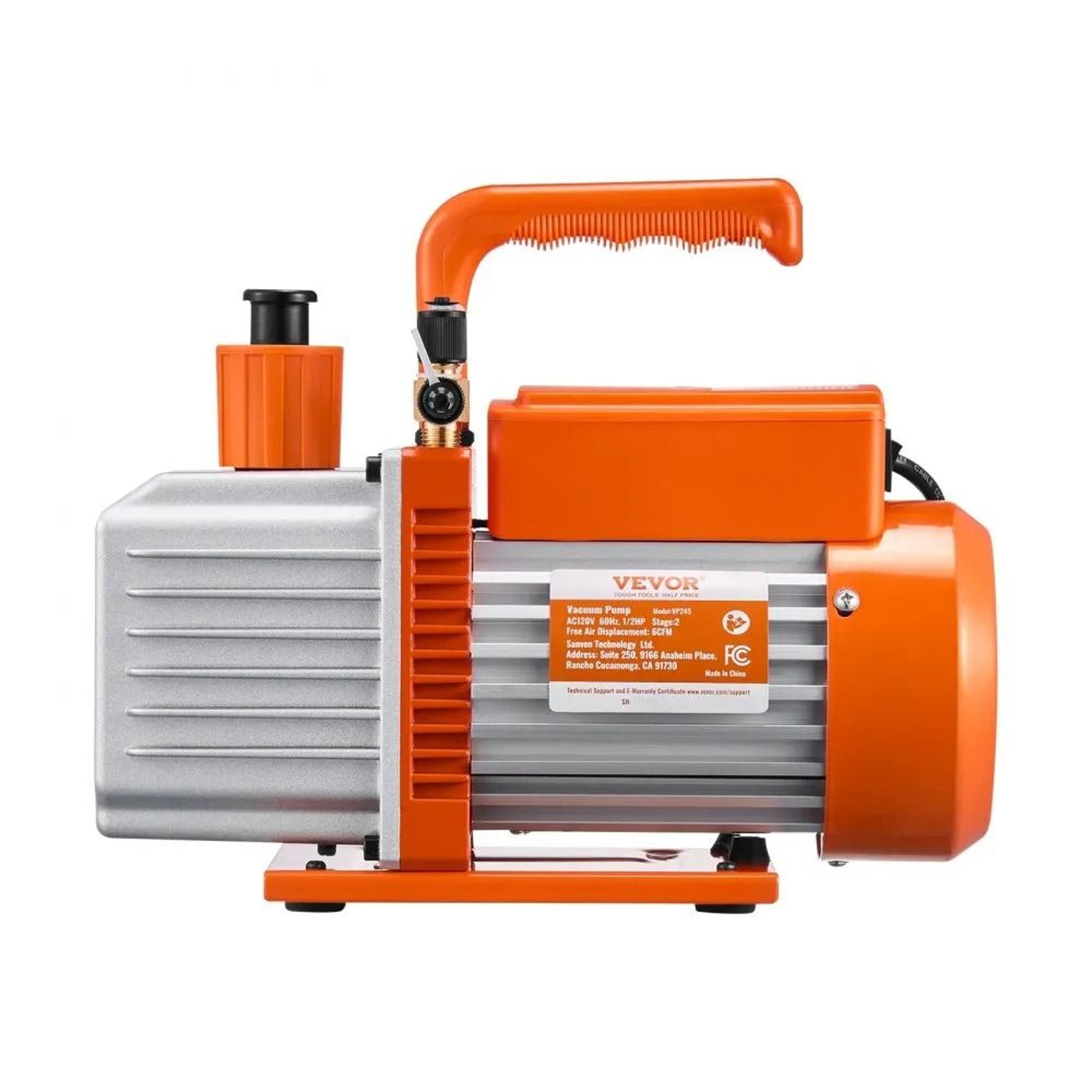 6 CFM HVAC Vacuum Pump 2 Stage Rotary Vane AC Refrigerant Service Pump 9