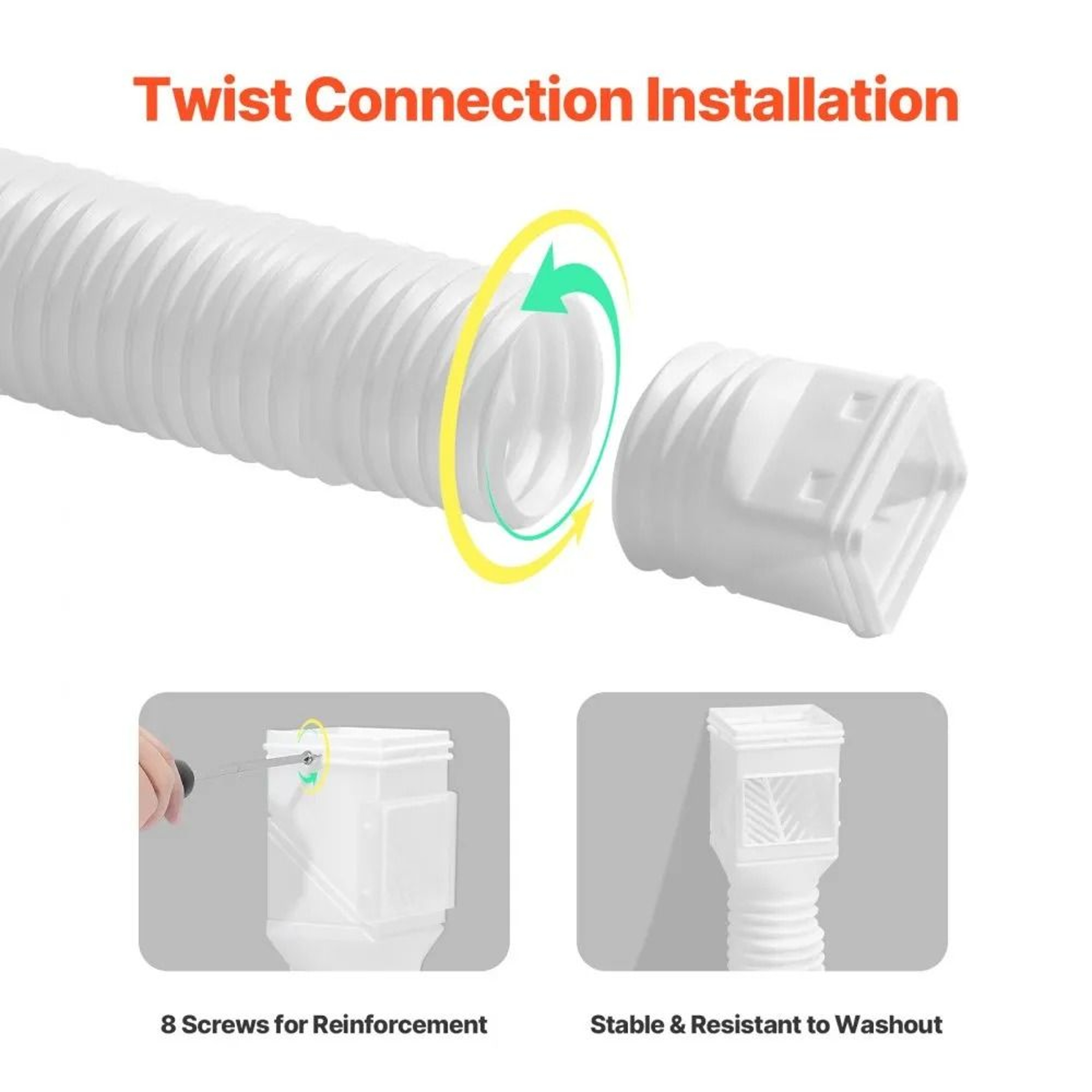 Flexible Rain Gutter Downspout Extension 63 Inch Extendable Drainage Pipe With Adapters For Water F 1