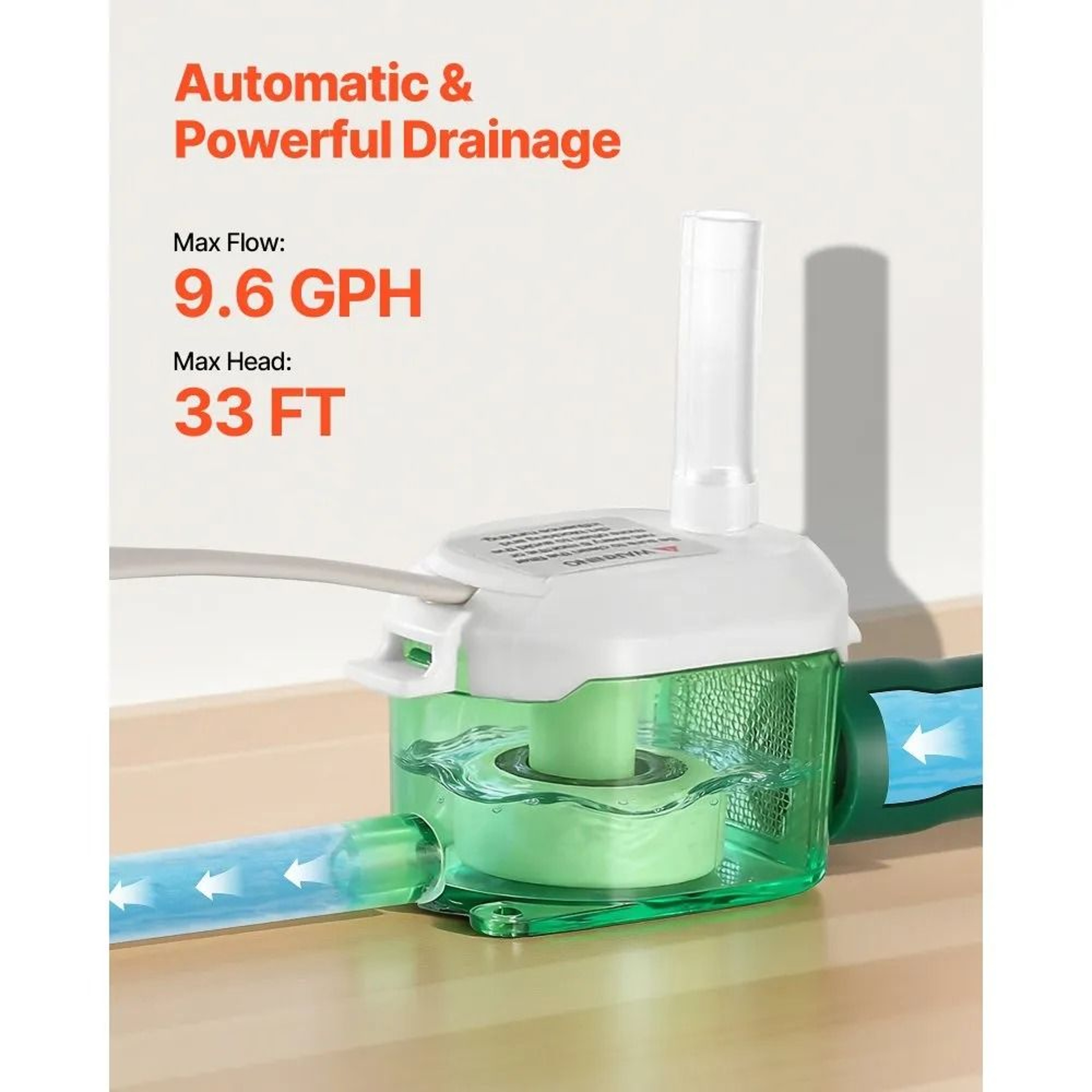 Automatic Condensate Pump 96 GPH HVAC Drain Pump With 33 Ft Lift And Quiet Operation 1