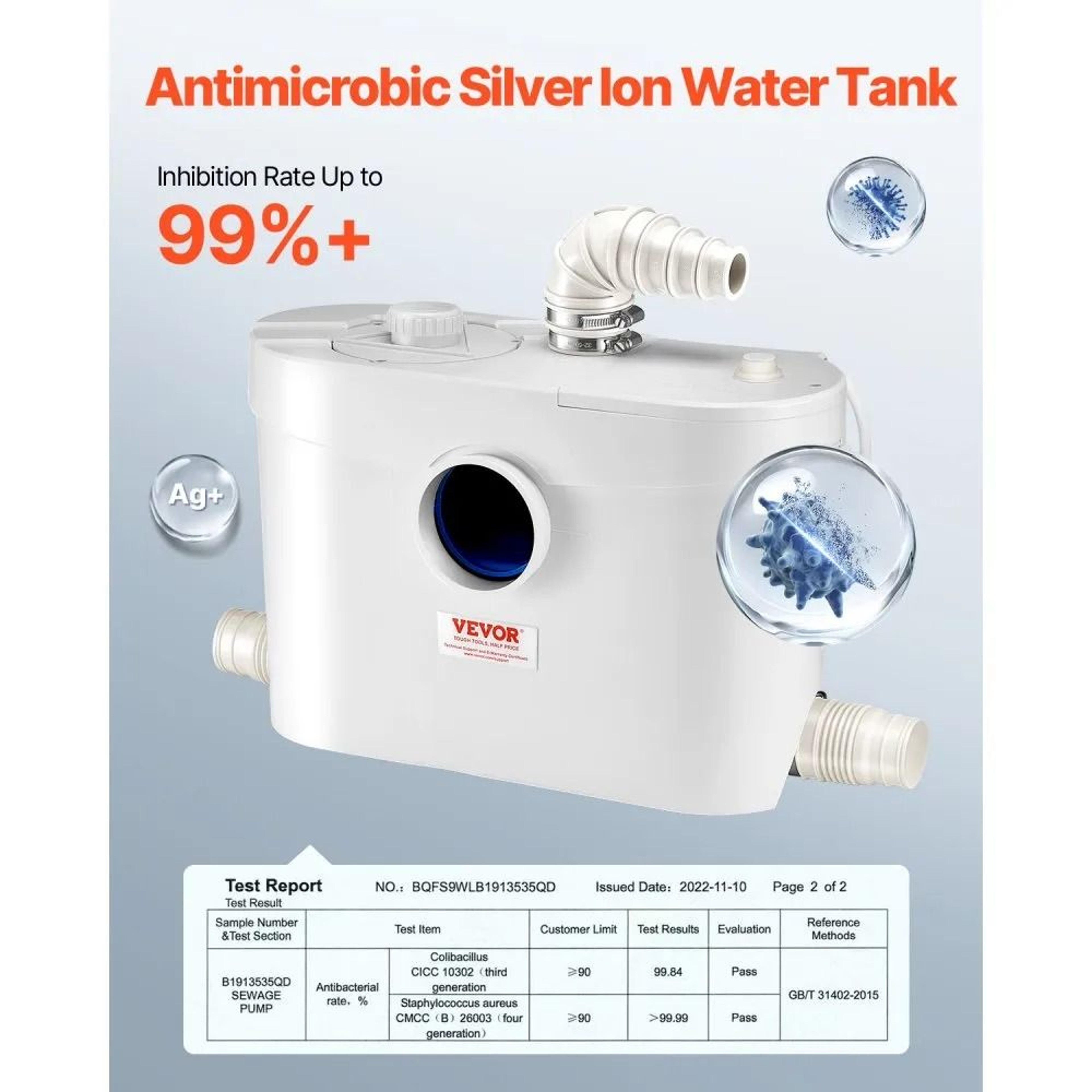 900W Macerator Pump 48 GPM Wastewater Disposal Pump For Toilet Sink Shower And Basement 5