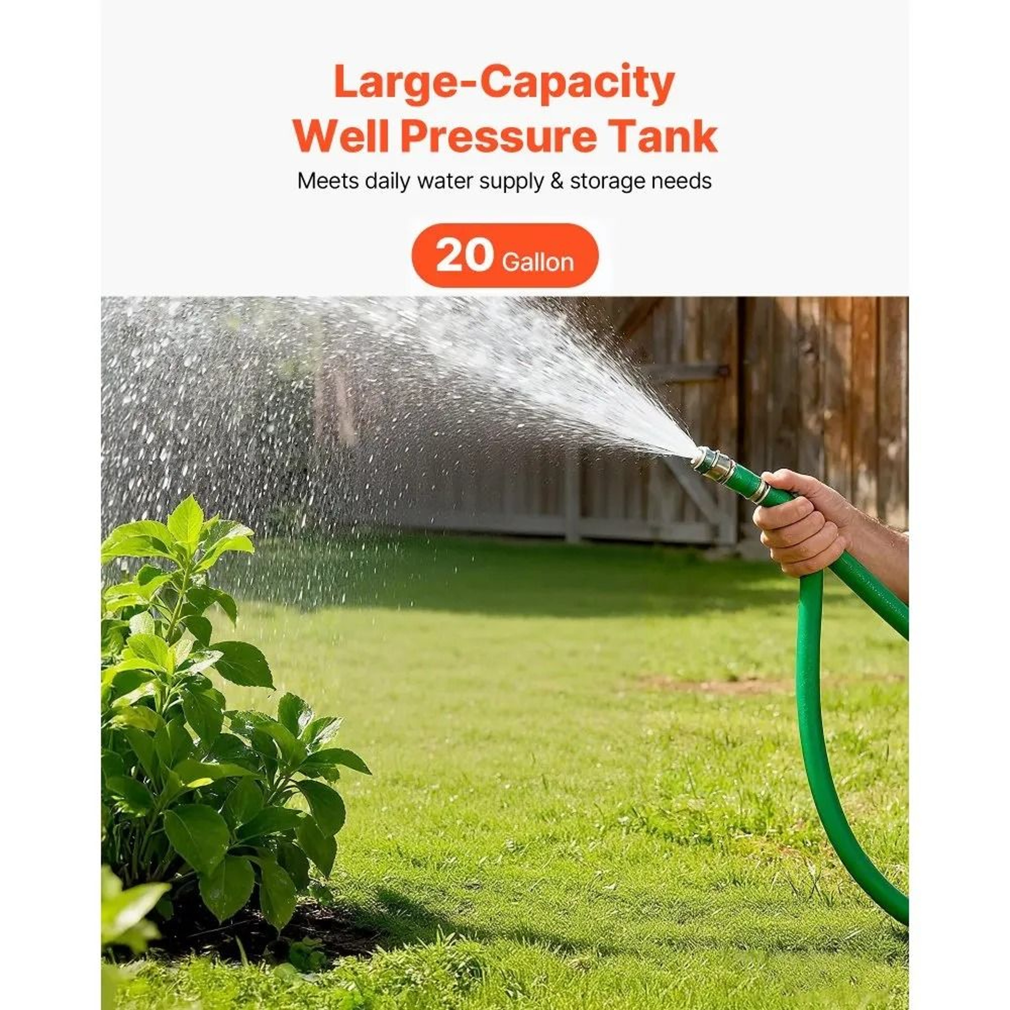 20 Gallon Vertical Well Pressure Tank Pre Charged Water Storage Tank For Well Pump Systems 1
