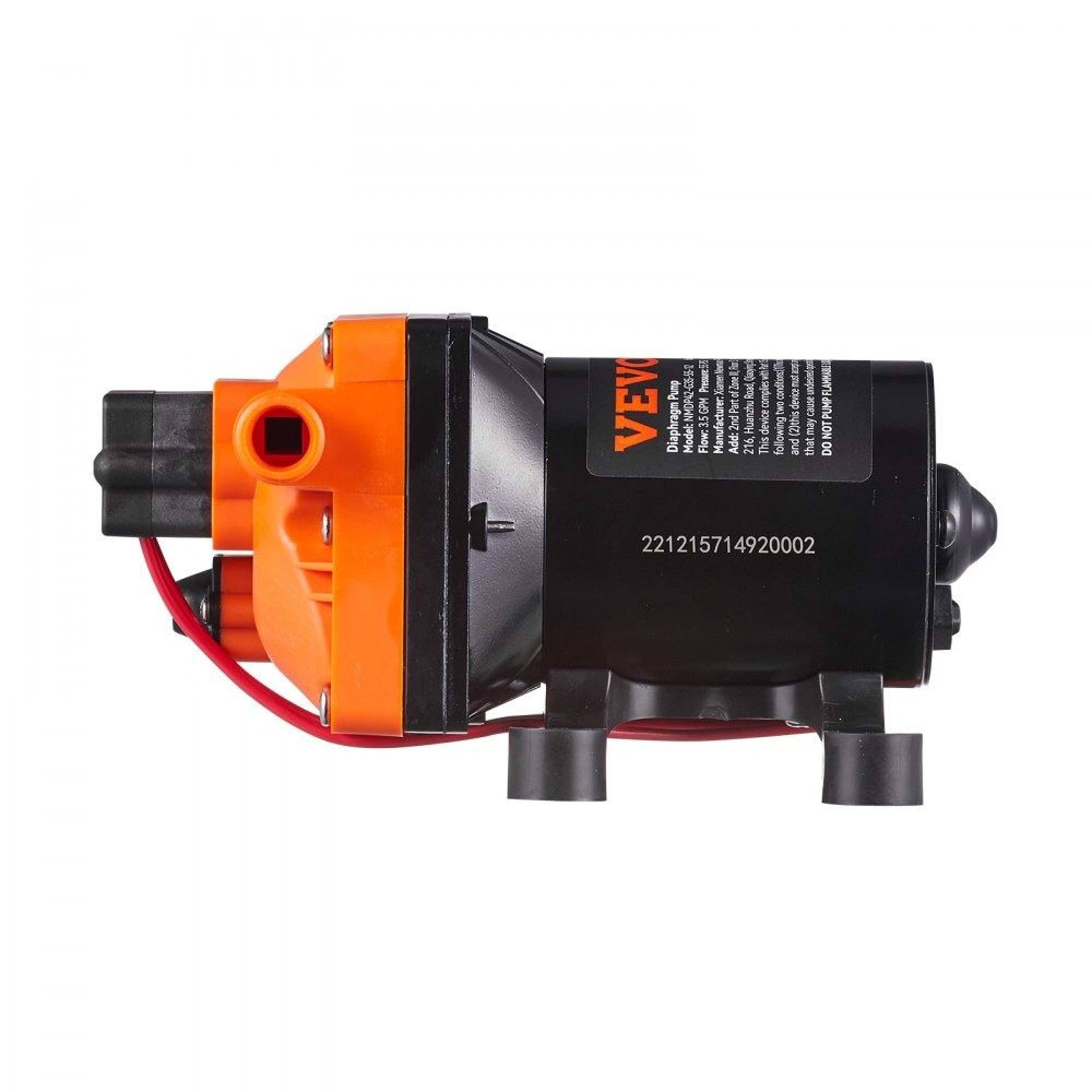 12V Diaphragm Pump 35 GPM Self Priming Water Pump With 55 PSI Pressure Switch For RV Boat Marine 8