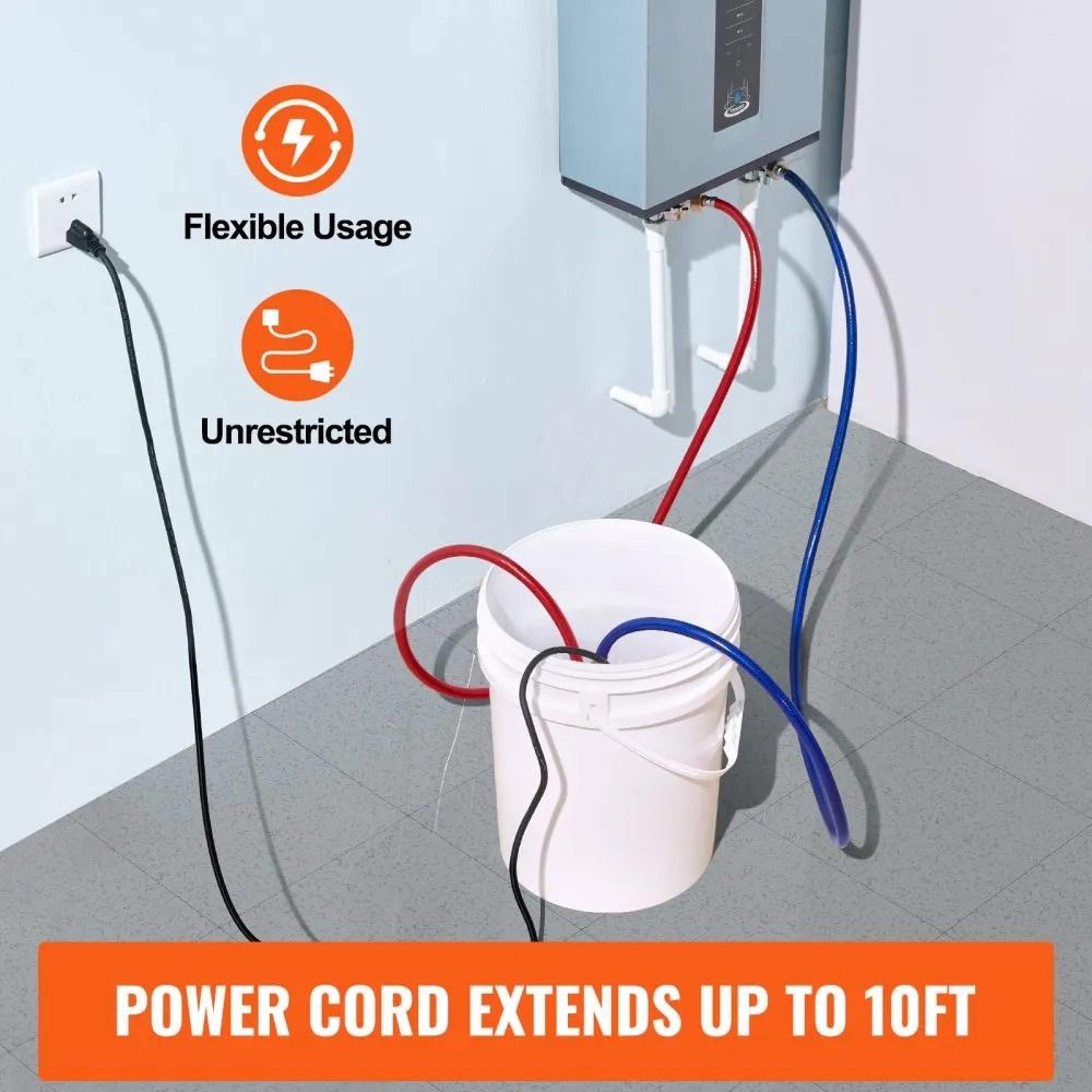 Tankless Water Heater Flush Kit With Pump 5 Gallon Bucket And Descaling Accessories 4