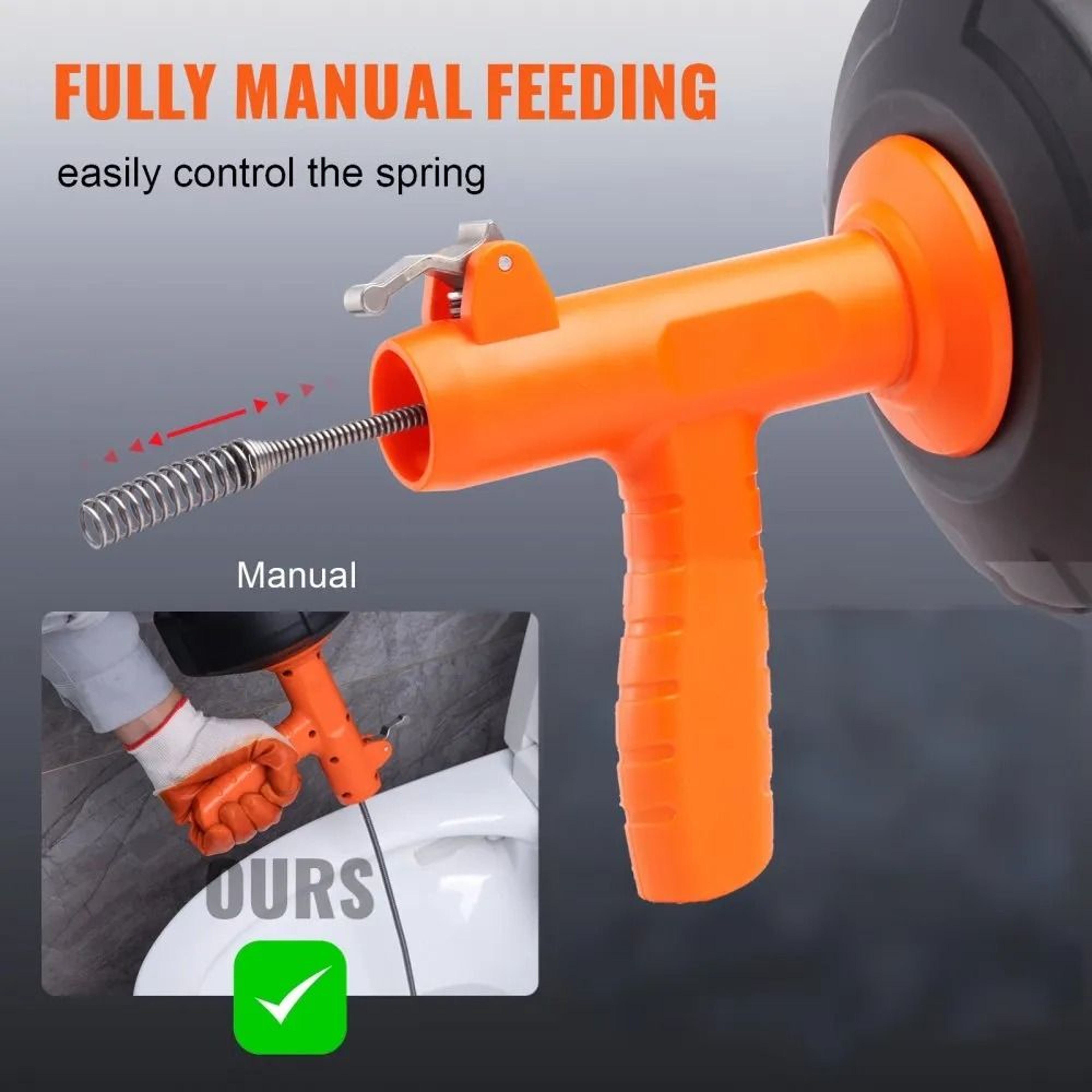 25Ft Drain Auger Plumbing Snake With Drill Adapter For Easy Clog Removal 3