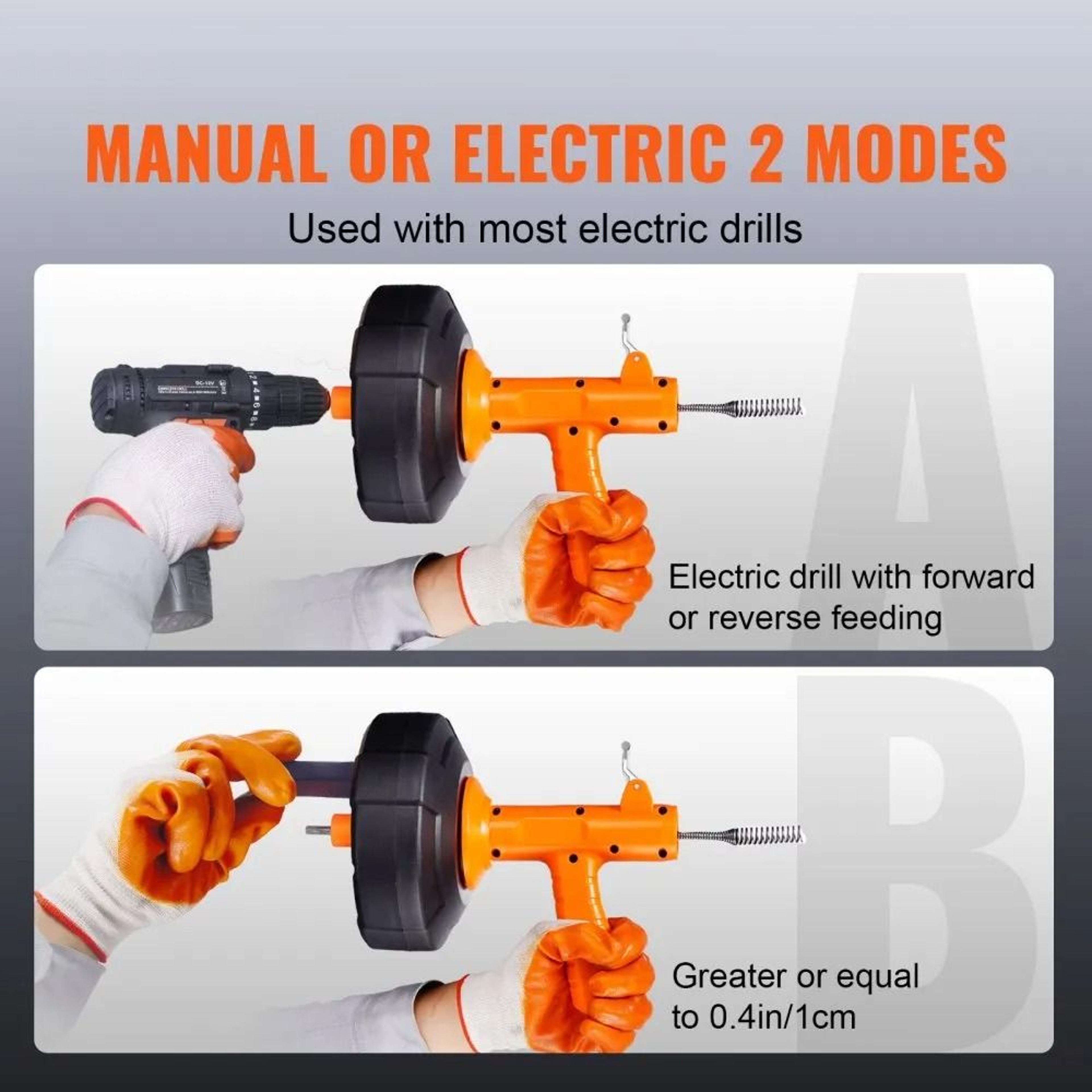 25Ft Drain Auger Plumbing Snake With Drill Adapter For Easy Clog Removal 4