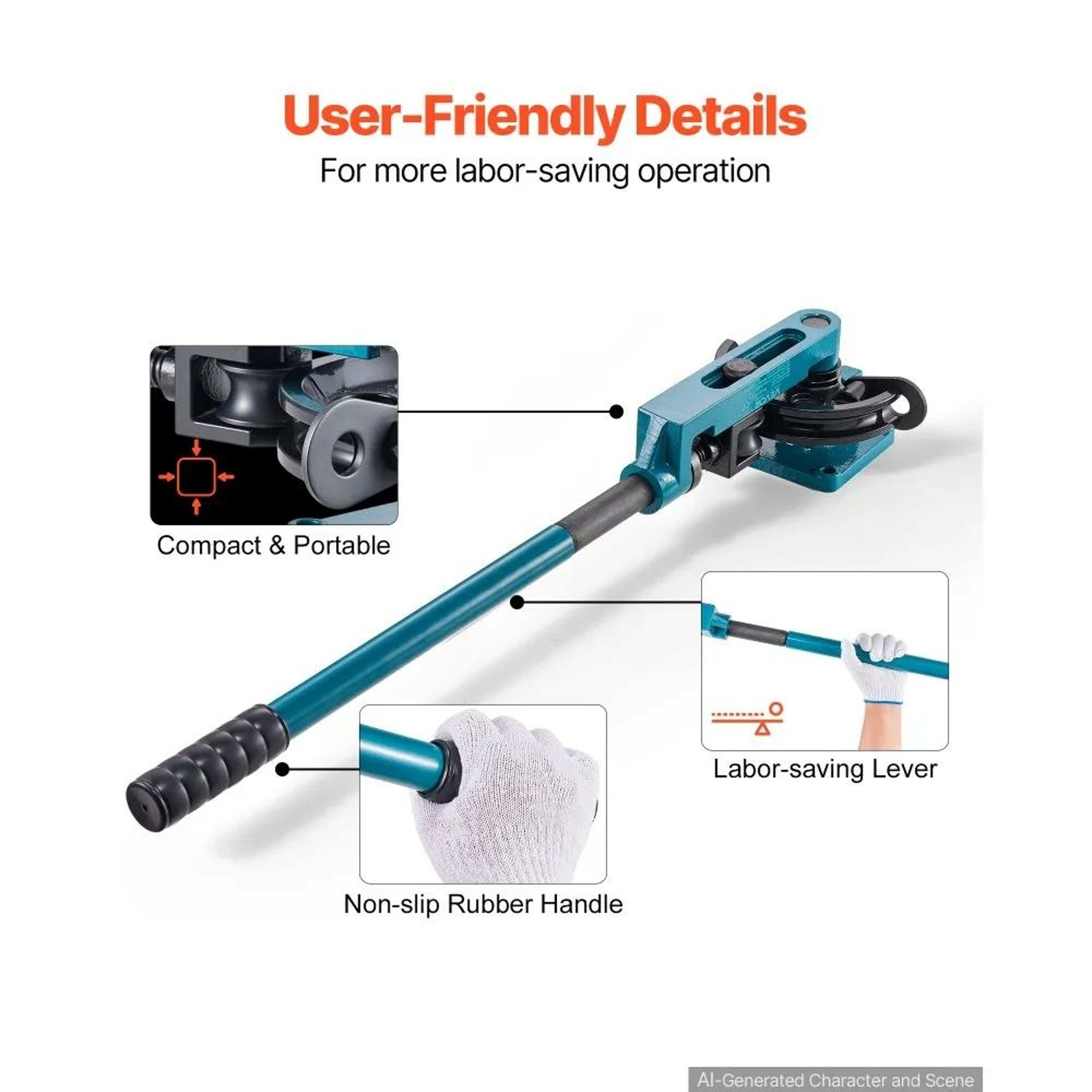 Manual Pipe Tube Bender 38 To 1 Inch With 7 Dies Heavy Duty Steel Tube Bending Tool 4