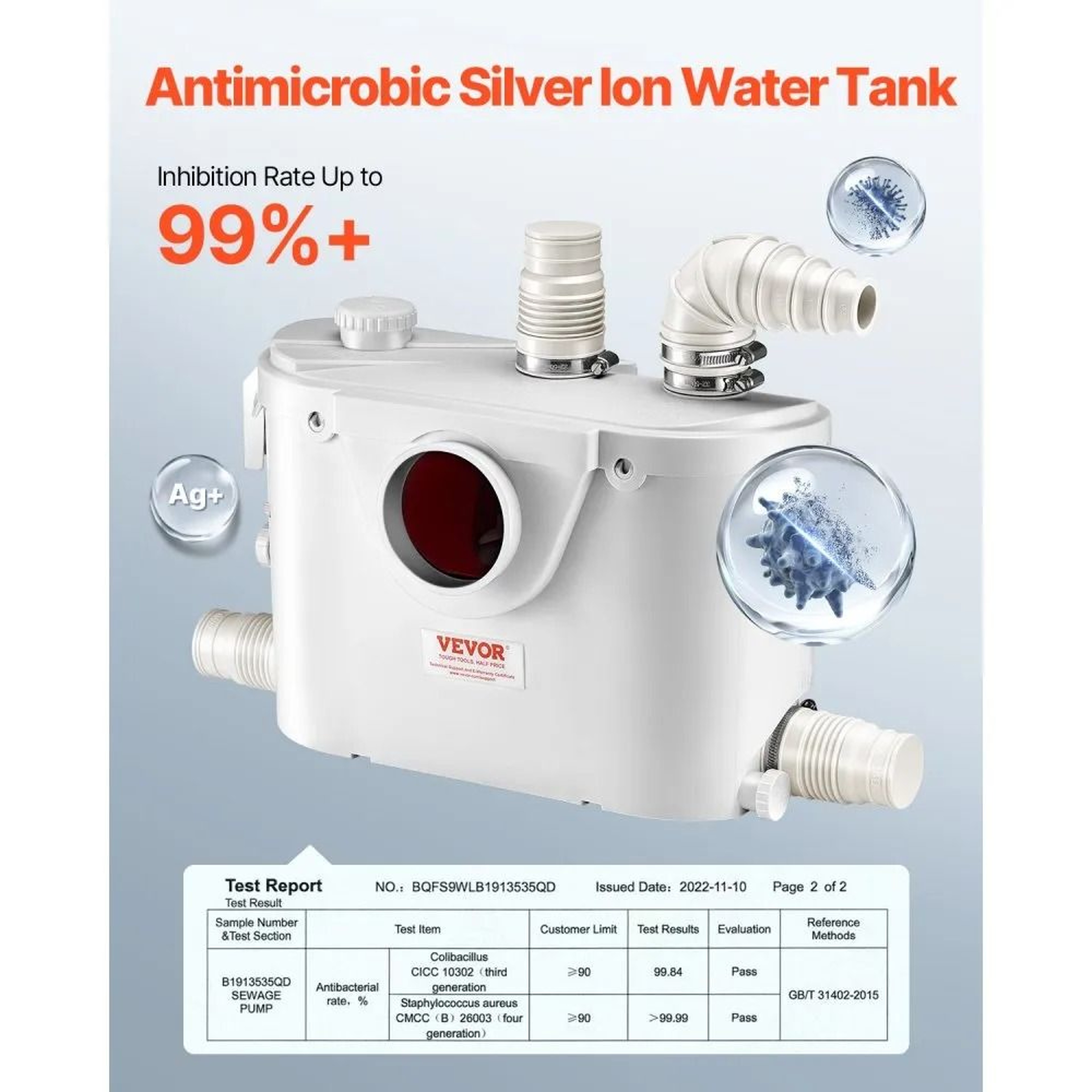 Macerator Pump 500W 29 GPM High Flow Toilet Sewerage Pump With 26 Ft Lift 4