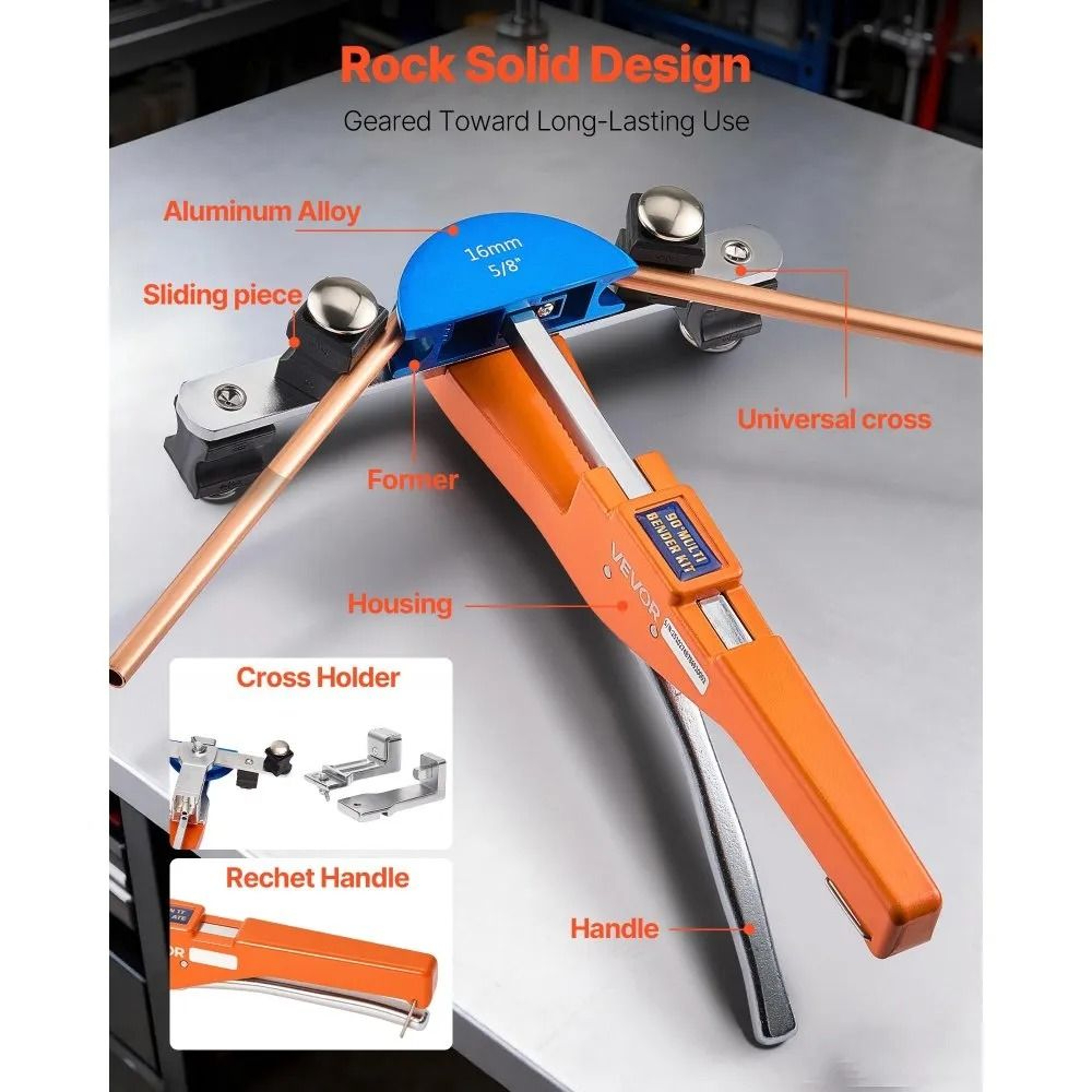 Tubing Bender Kit 14 To 78 Inch Ratcheting Copper Tube Bender Tool 3