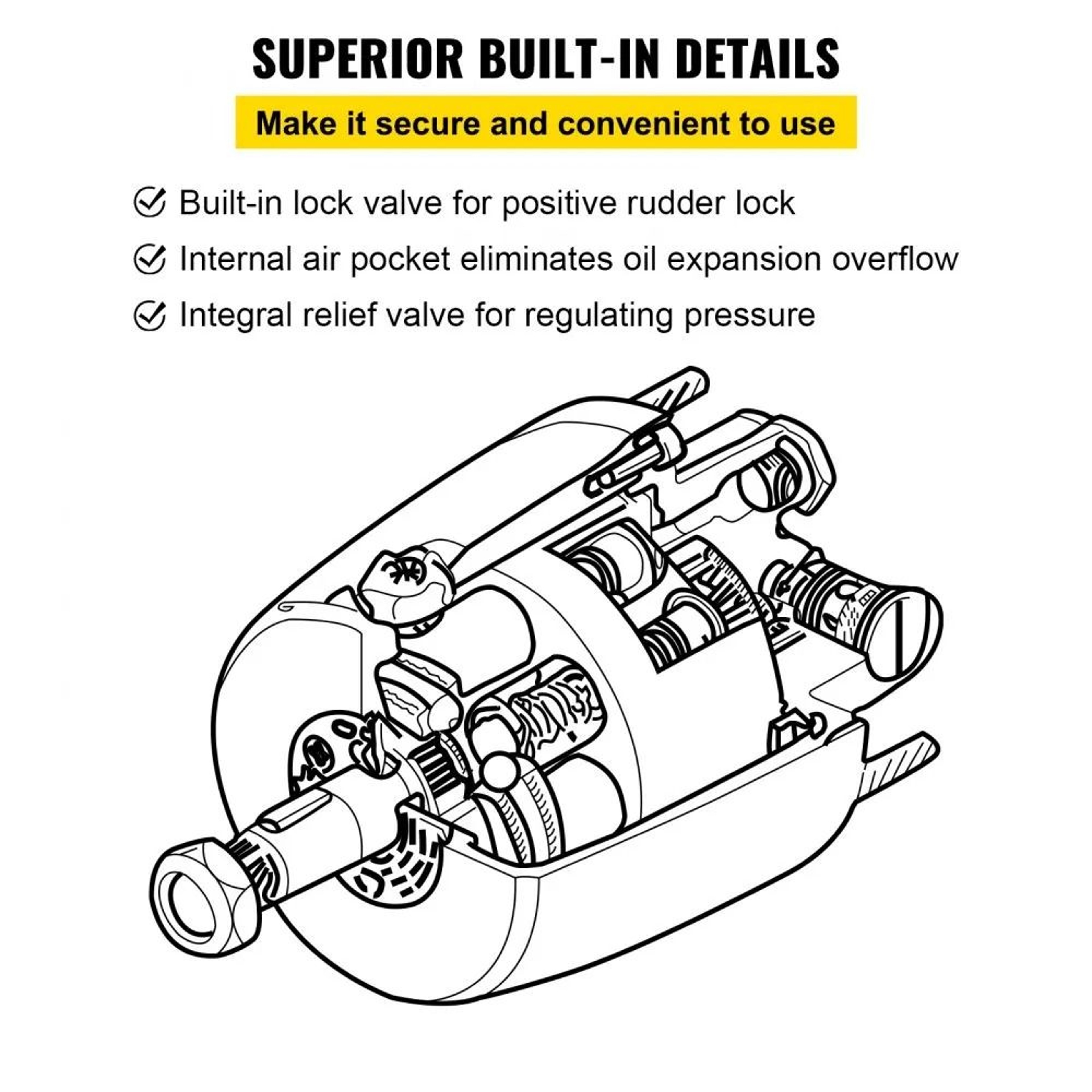 Outboard Hydraulic Steering Pump Helm 17 HH52713 For Boats Up To 300 HP 3