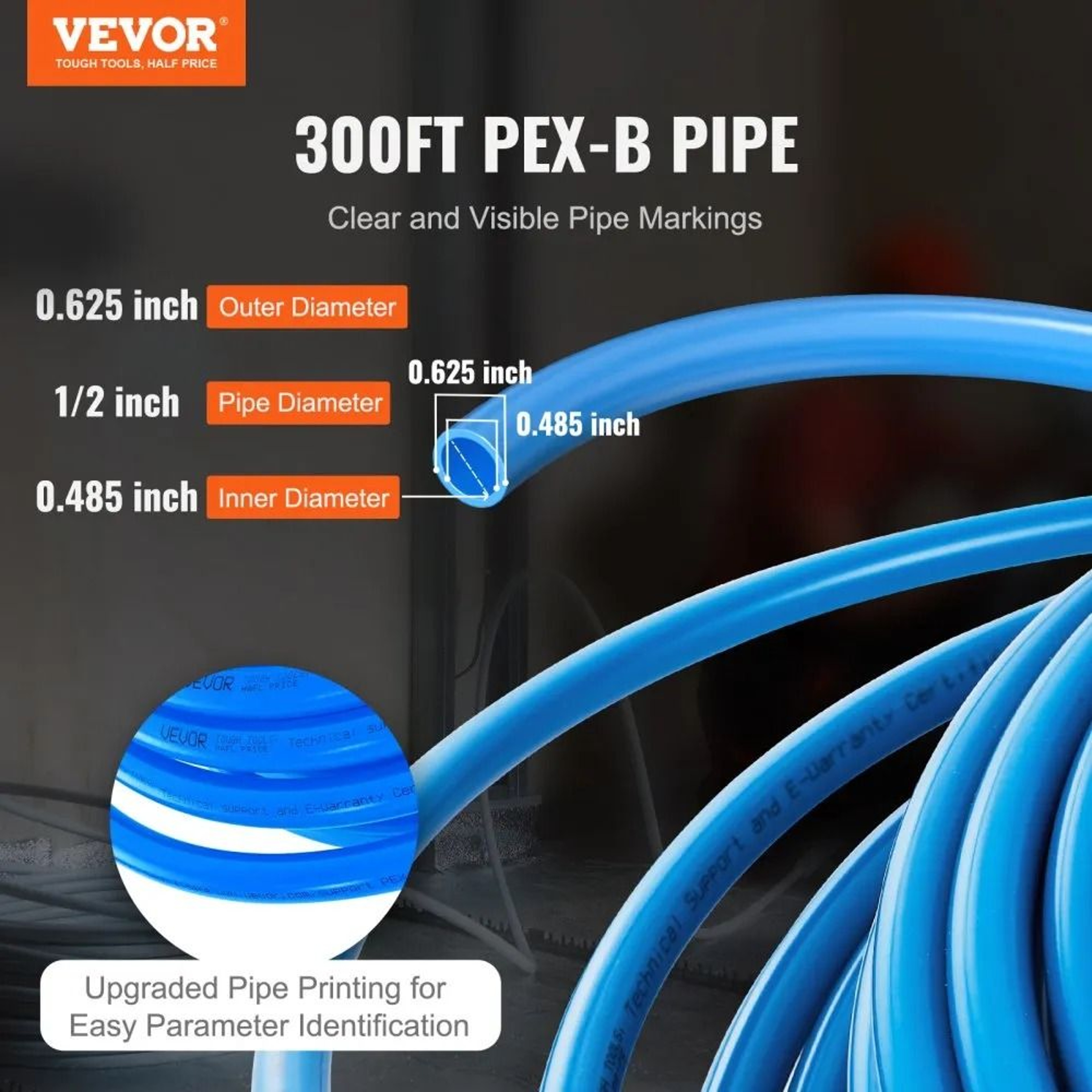 12 Inch PEX Pipe 300FT PEX B Flexible Tubing For Hot Cold Water Plumbing 1