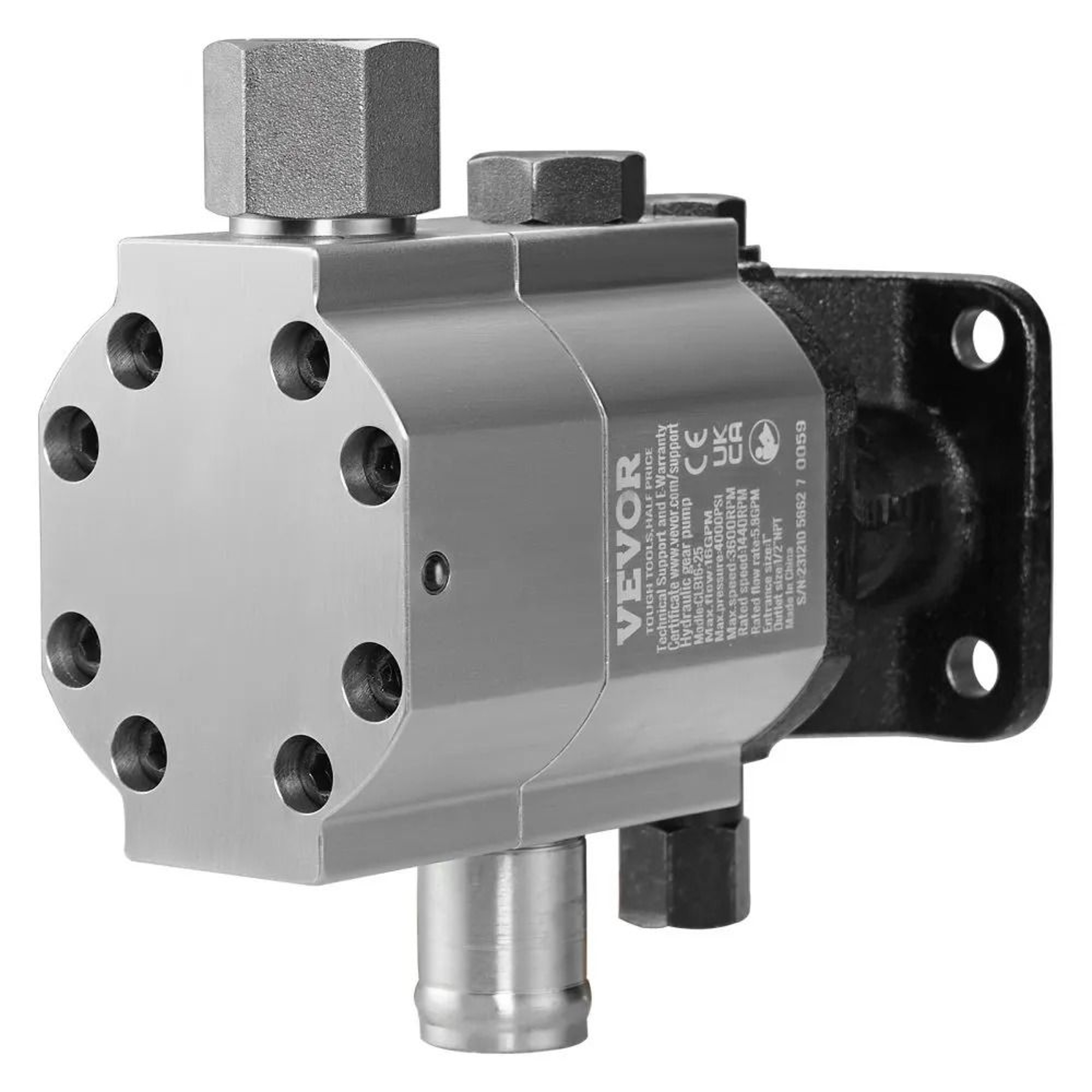 16 GPM Hydraulic Log Splitter Pump 2 Stage 4000 PSI Gear Pump For Wood Splitters 8