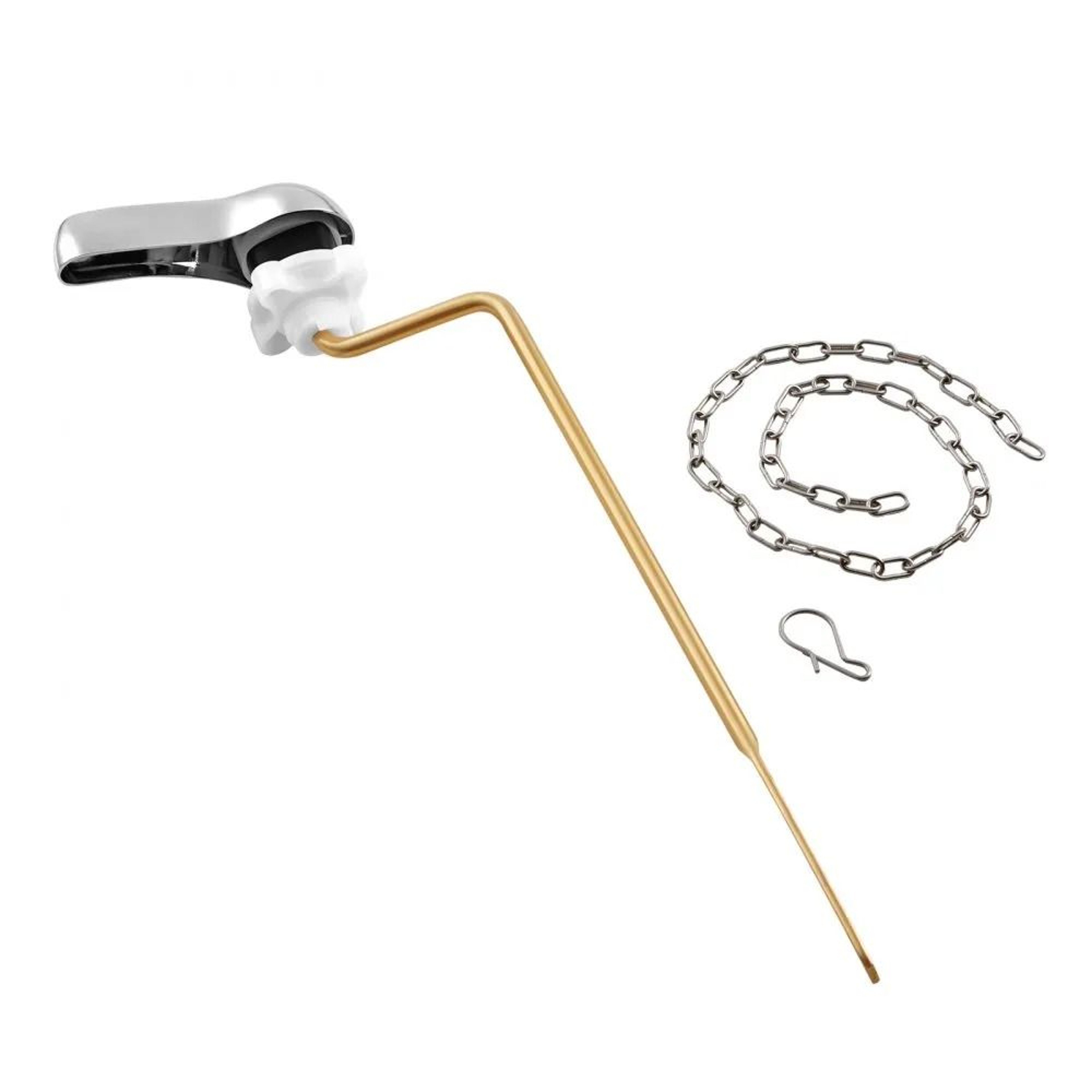 Universal Toilet Handle Replacement Kit Chrome Side Mount Flush Lever With Stainless Steel Chain 0