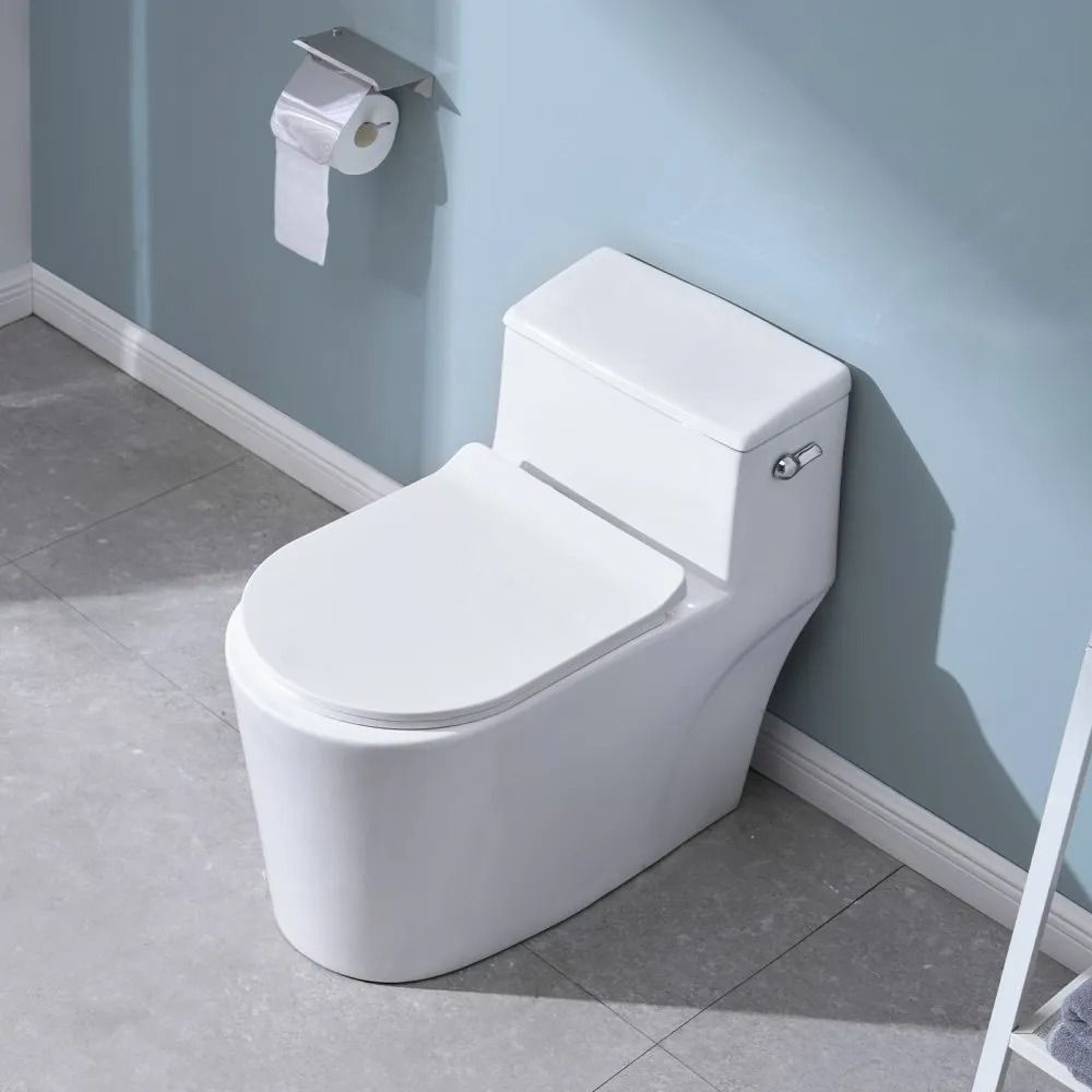 Universal Toilet Handle Replacement Kit Chrome Side Mount Flush Lever With Stainless Steel Chain 6