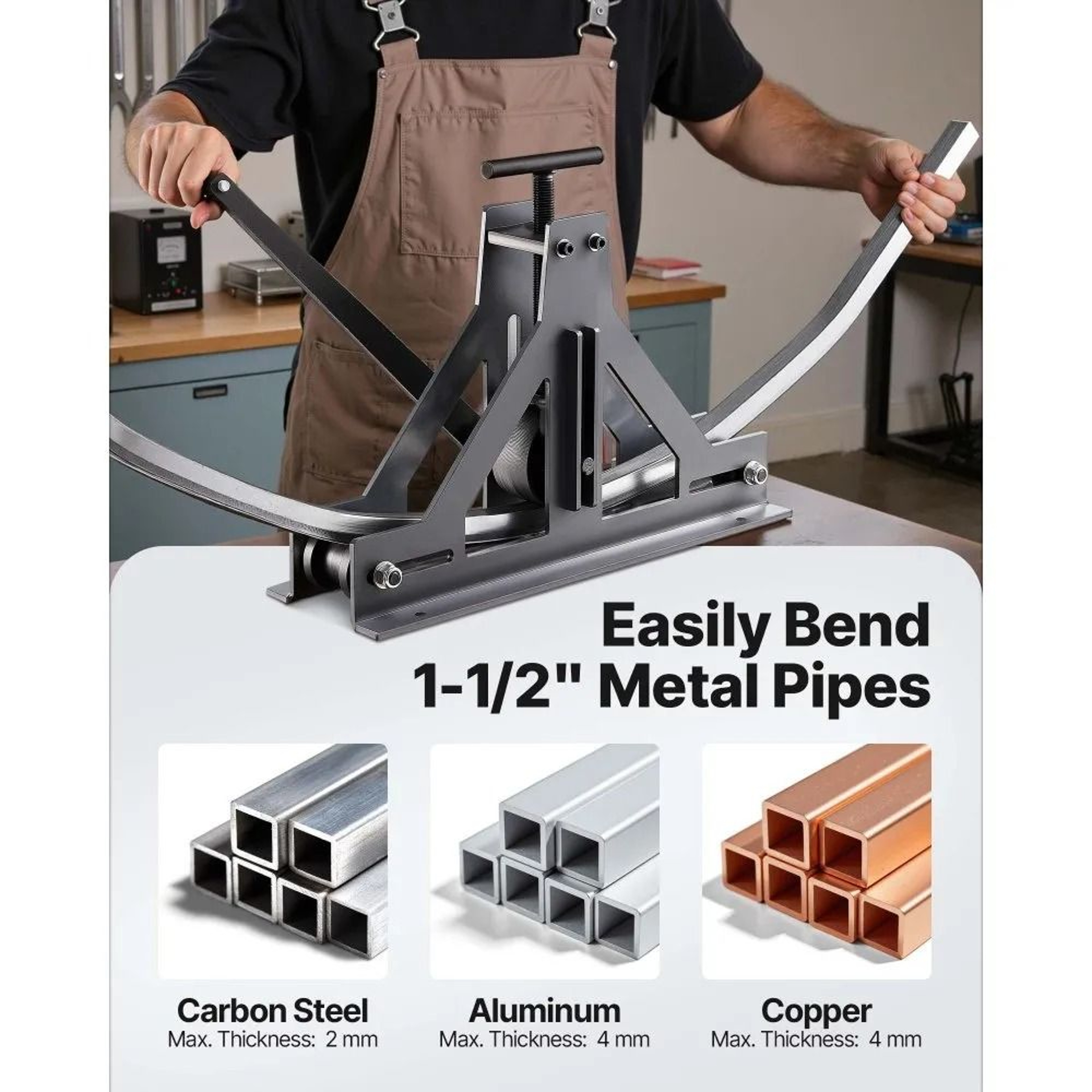 112 Inch Manual Tube Rolling Bender Square Rectangular Tube Bender For Steel Copper Aluminum 1