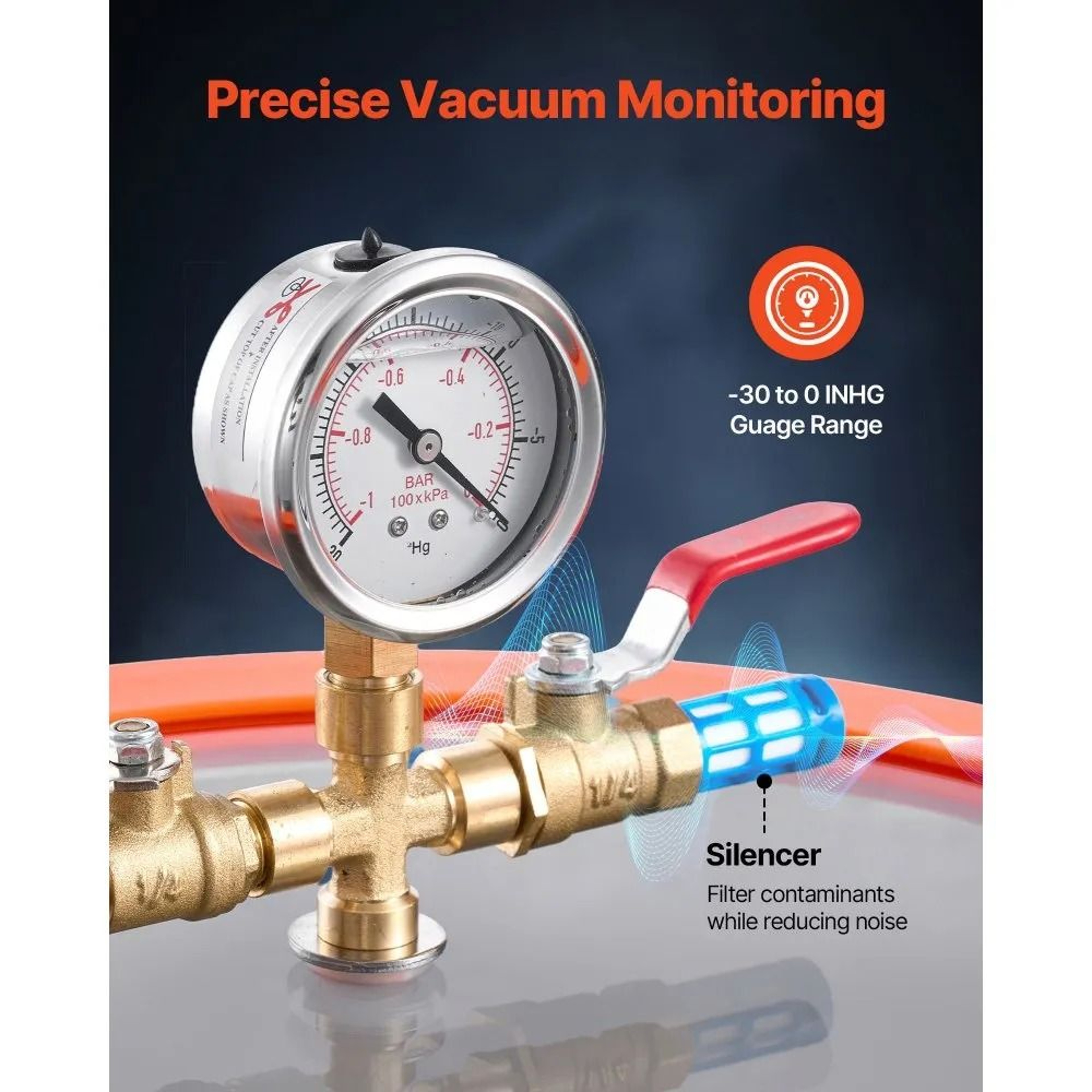 5 Gallon Vacuum Chamber Kit With 35 CFM Pump For Resin Degassing And Wood Stabilizing 5