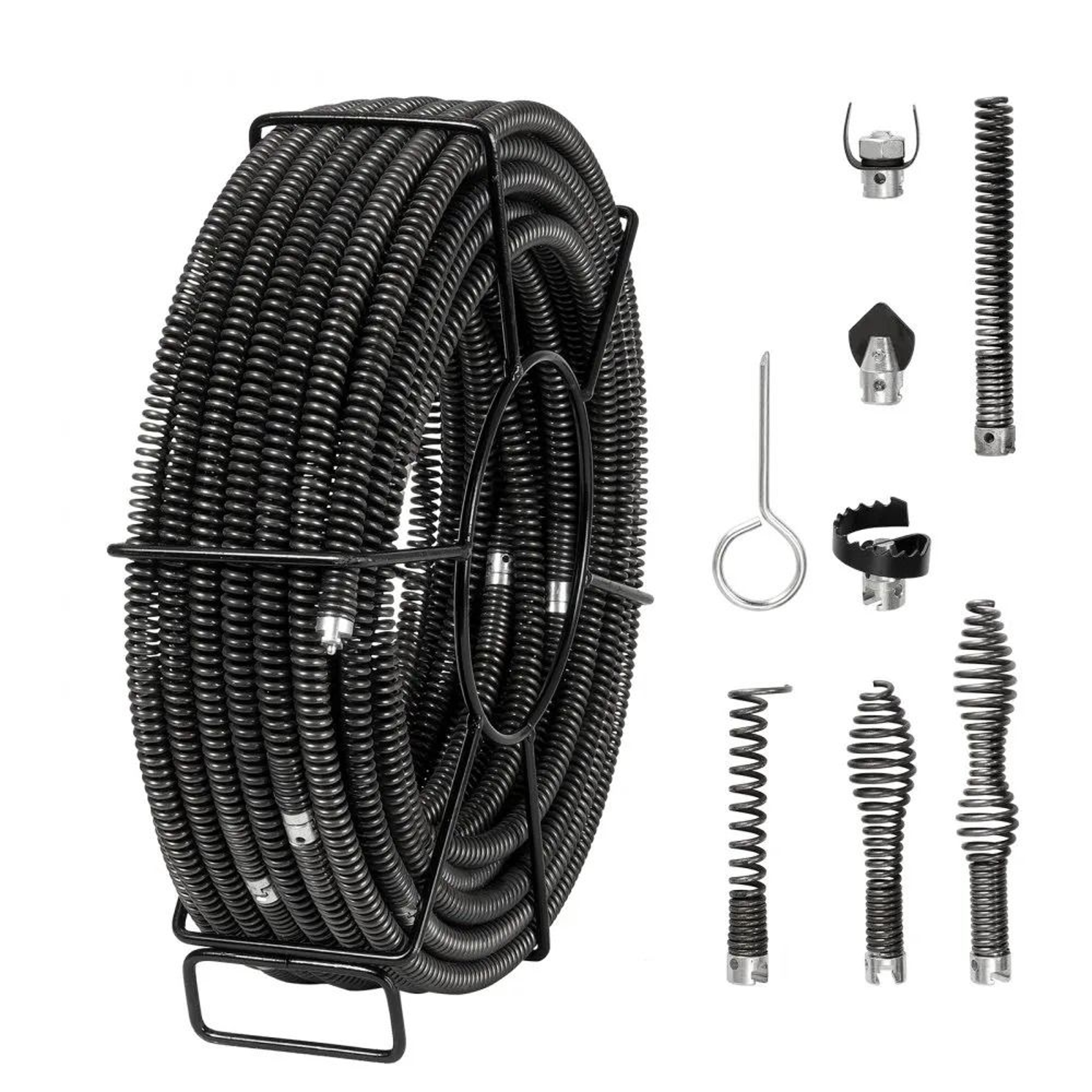 Drain Cleaning Cable 100FT X 58 Inch With 7 Cutters For Professional Pipe Unclogging 0
