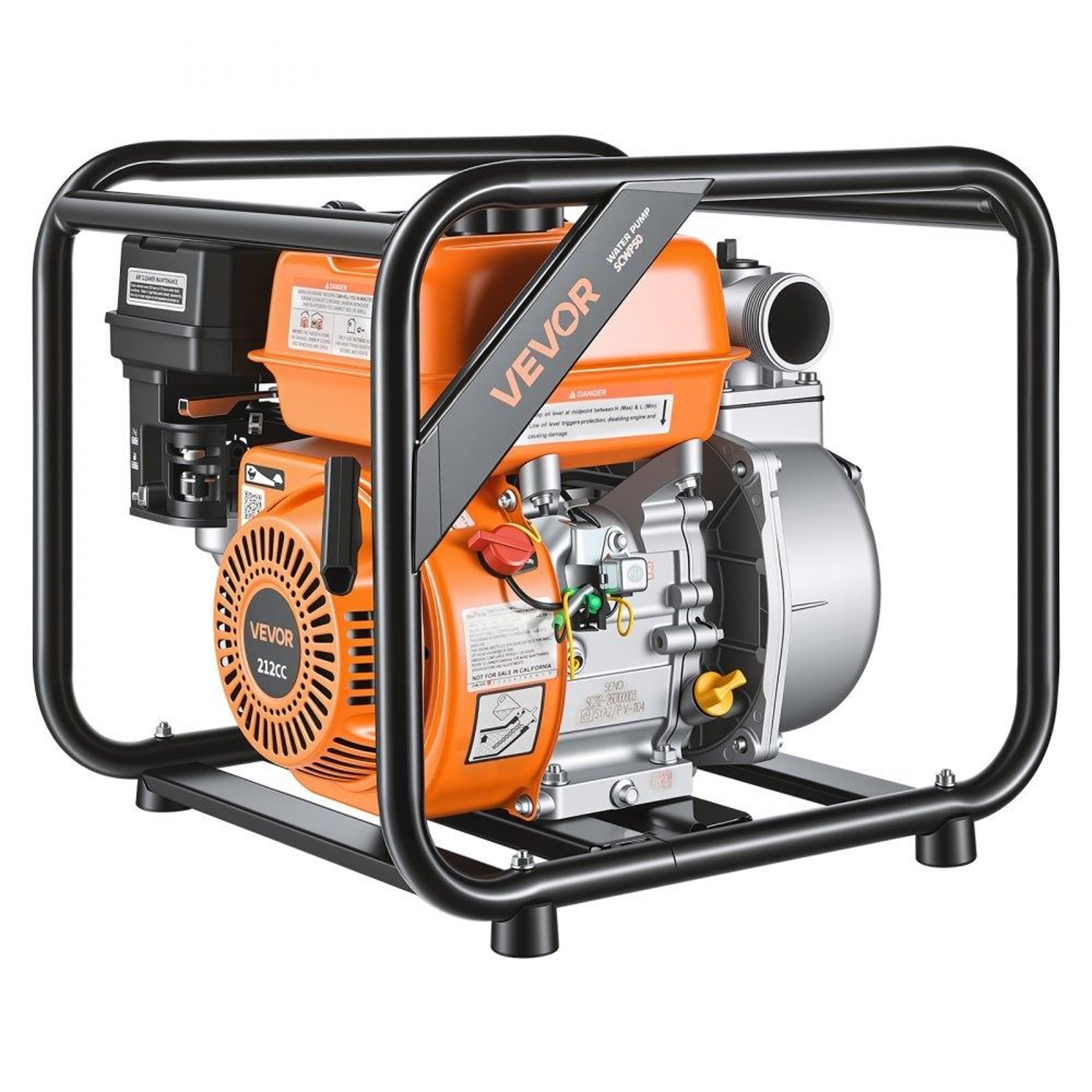 7HP Gas Powered Water Pump 132 GPM Semi Trash Water Transfer Pump 7