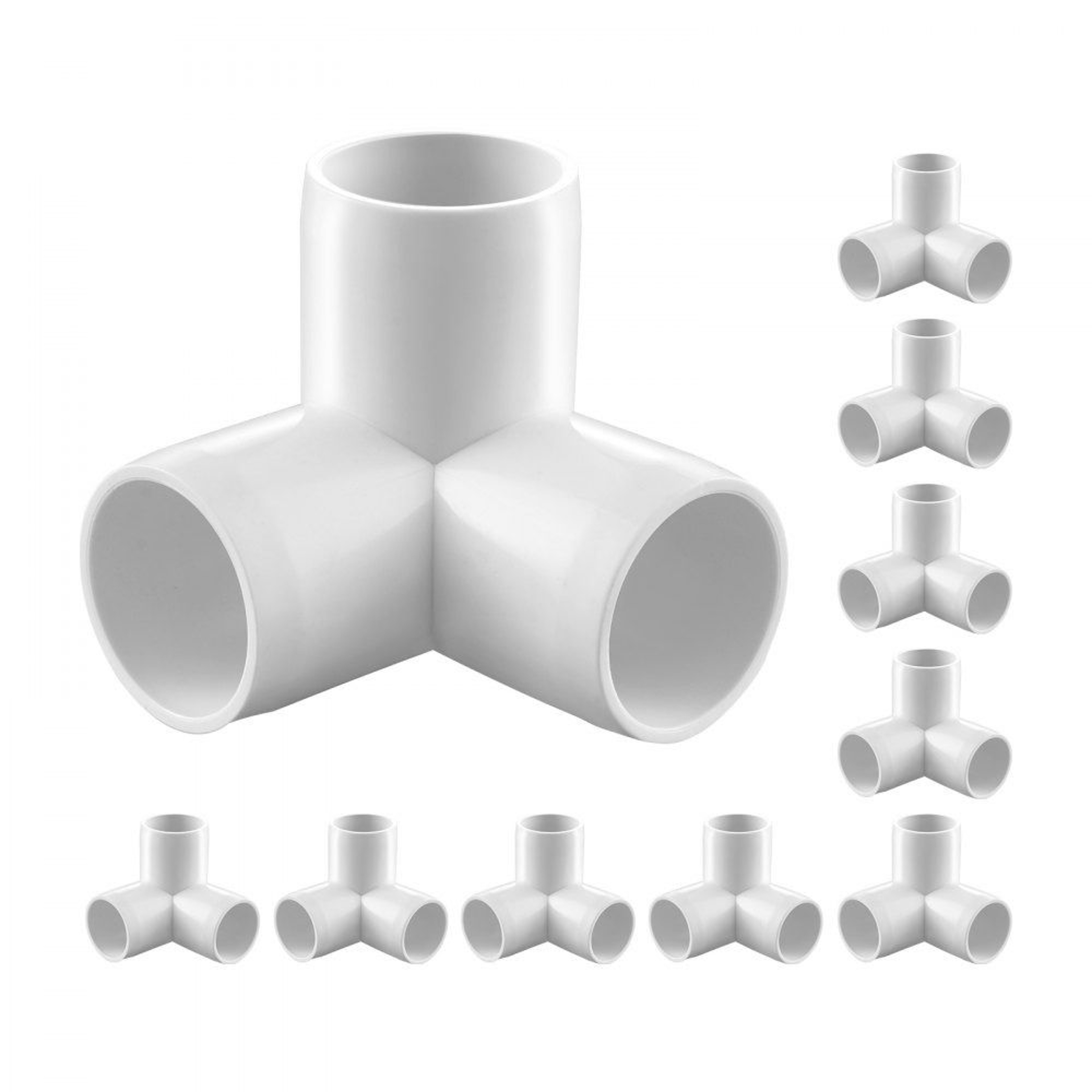 3 Way PVC Fittings 10 Pack 1 Inch Pipe Tee Connectors For DIY Frames Storage Racks And Garden Proje 0