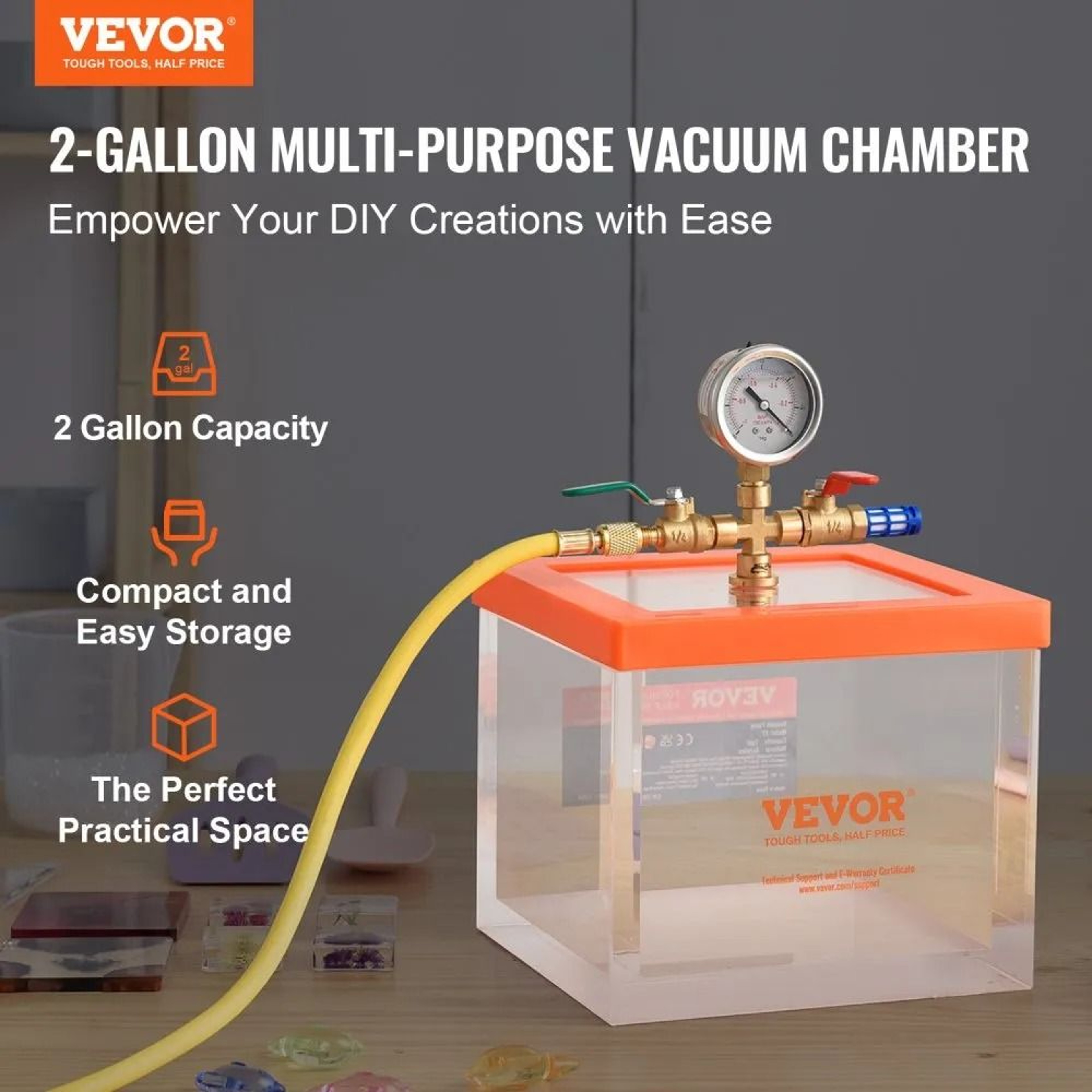 2 Gallon Acrylic Vacuum Chamber For Resin Degassing And Bubble Free Crafts 1