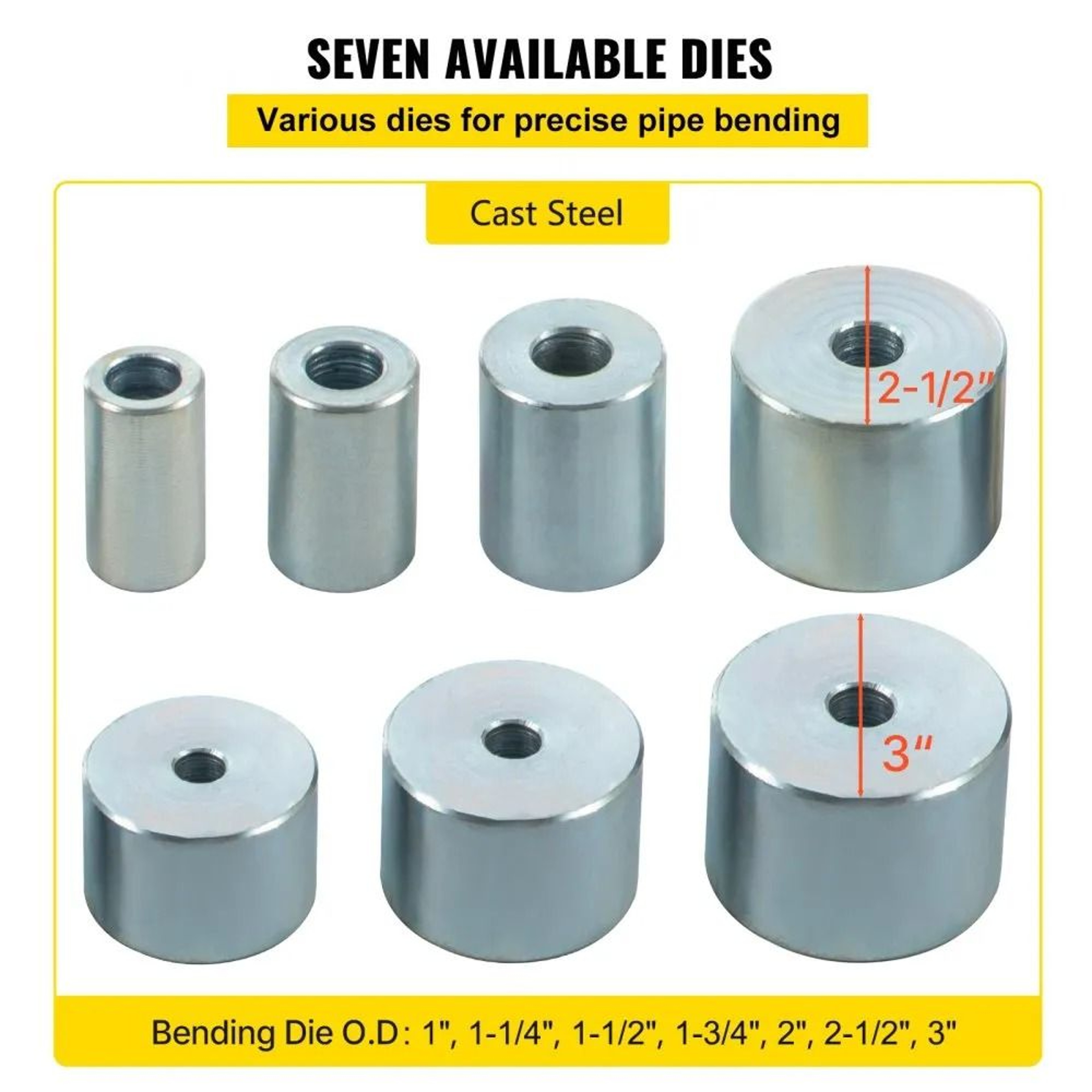 YP 9 Manual Metal Bender With 7 Dies Solid Round Square Bar Bending Tool 4