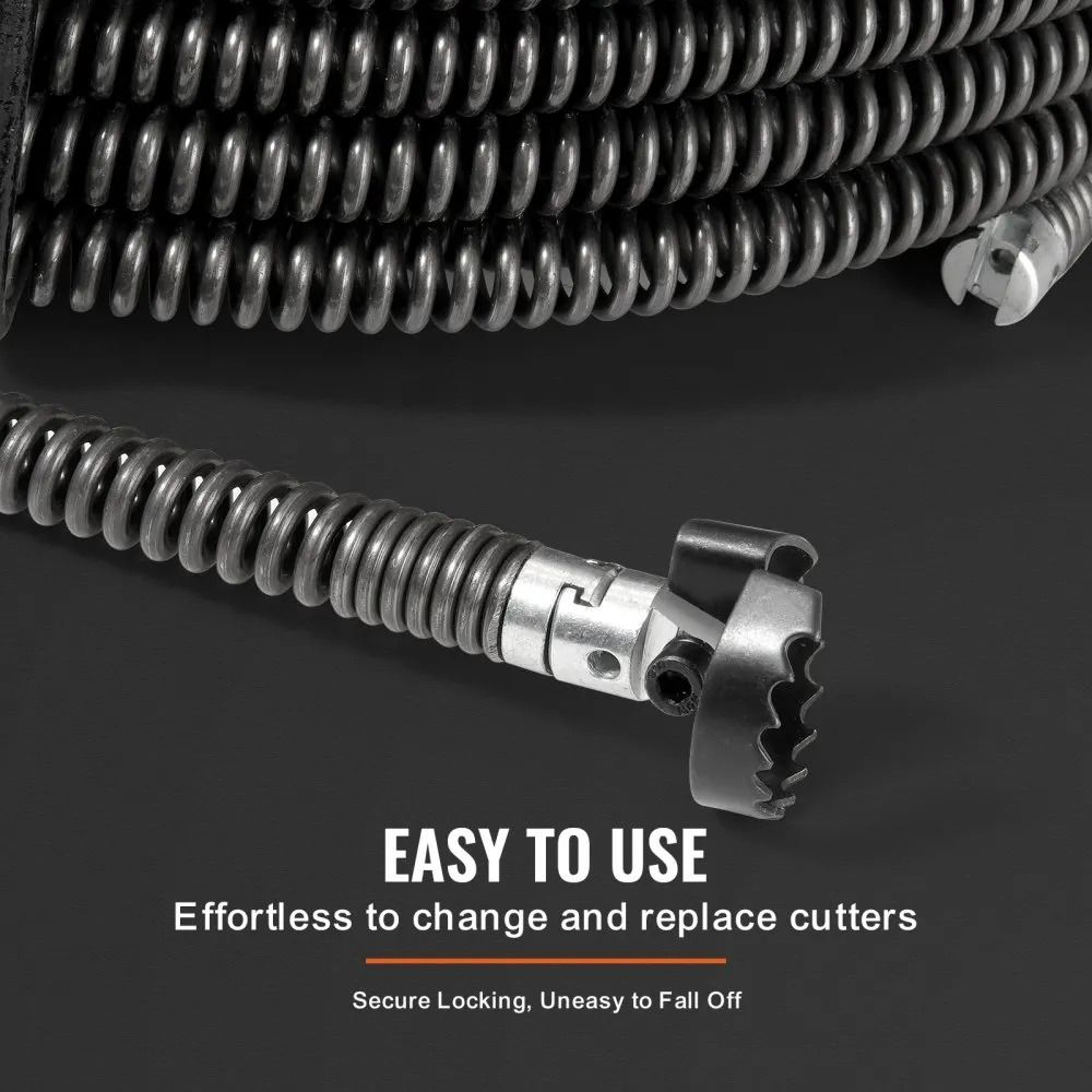 66FT Drain Cleaning Cable 58 Inch Sectional Sewer Auger With 7 Cutters For Pipe Cleaning 2