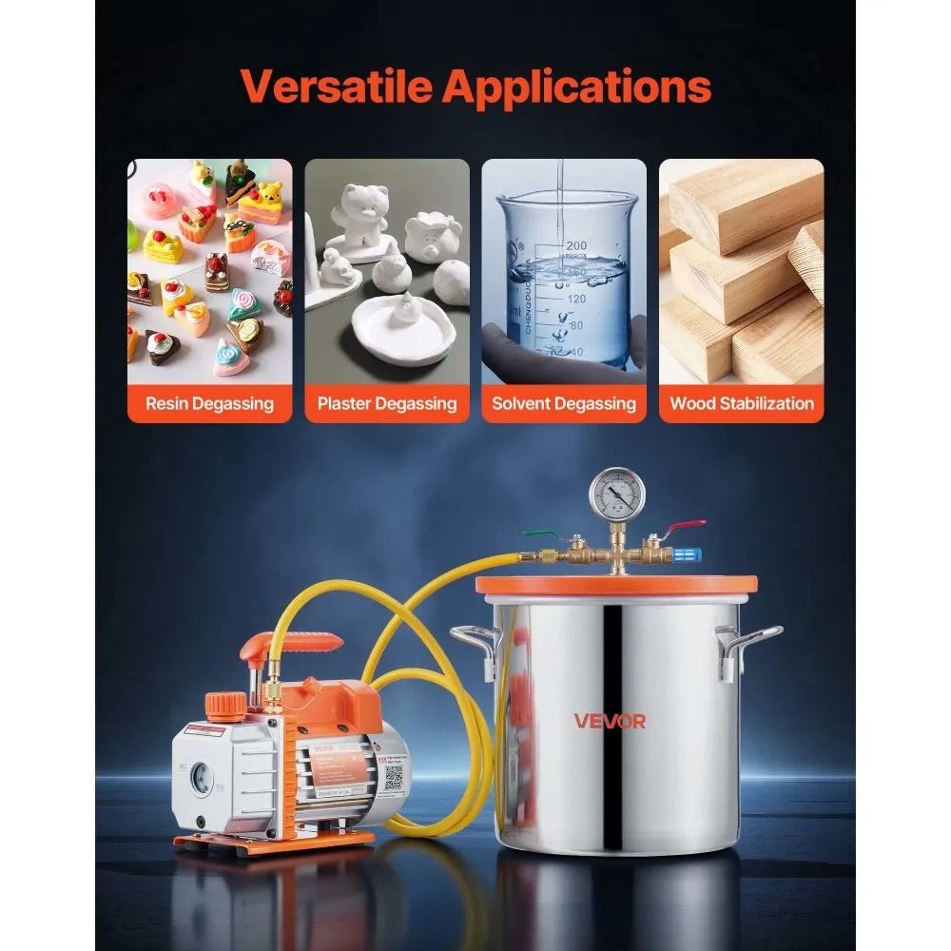 3 Gallon Vacuum Chamber Kit With 35 CFM Pump For Resin Degassing And Wood Stabilizing 1