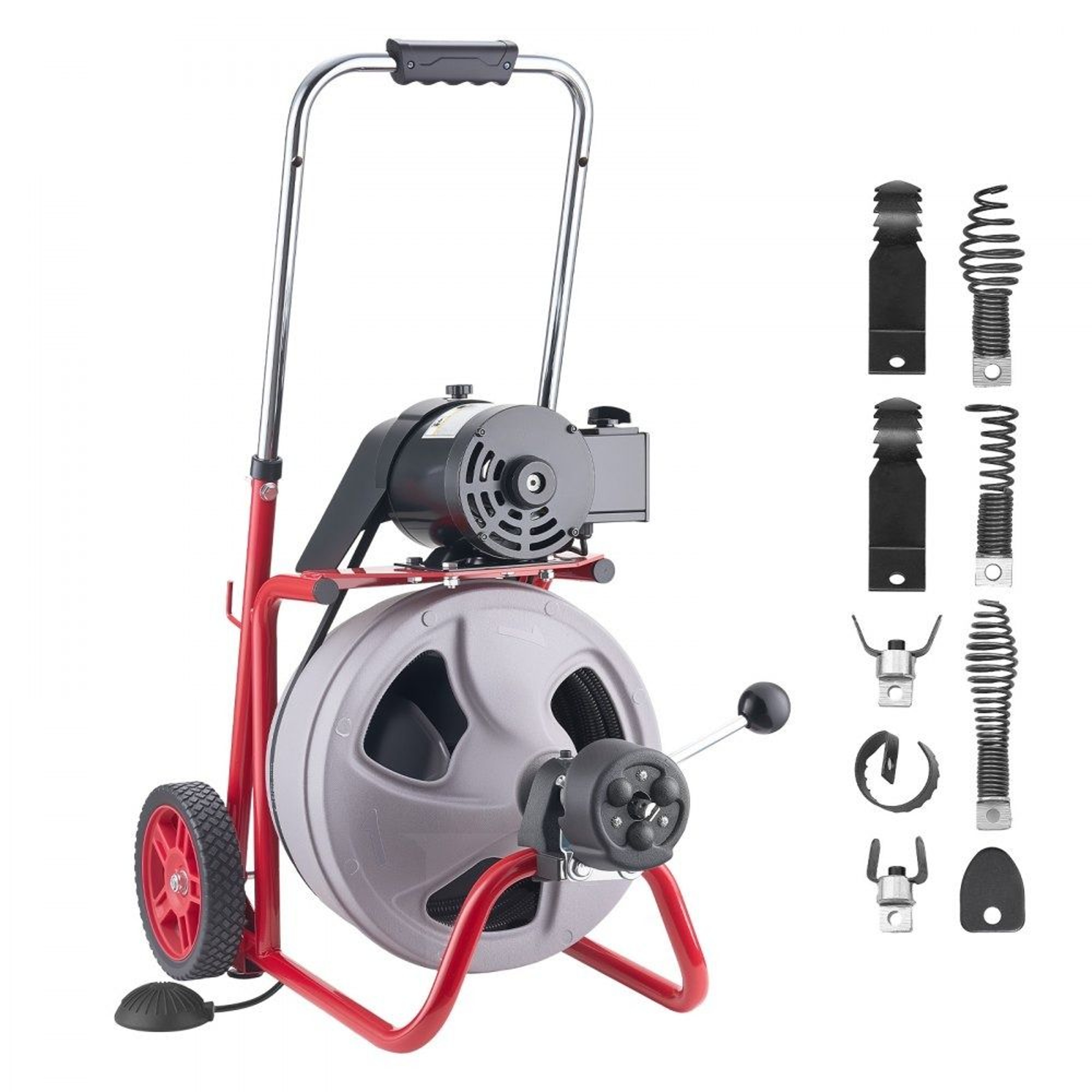 Drain Cleaner Machine Auto Feed Sewer Snake Auger With 8 Cutters 0