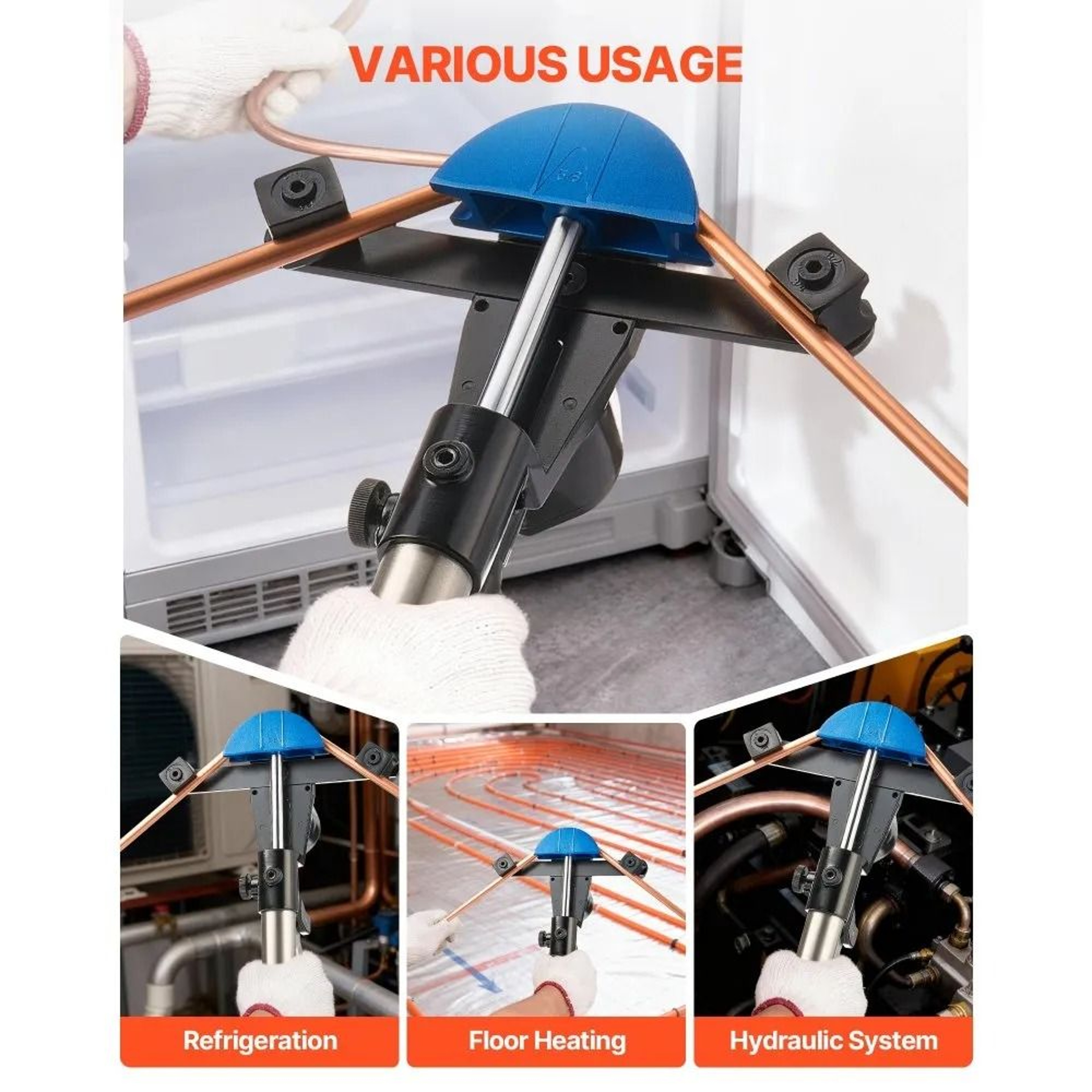 Hydraulic Tubing Bender Kit 14 To 78 Inch Copper Pipe Bender HVAC Tool With 7 Dies 1