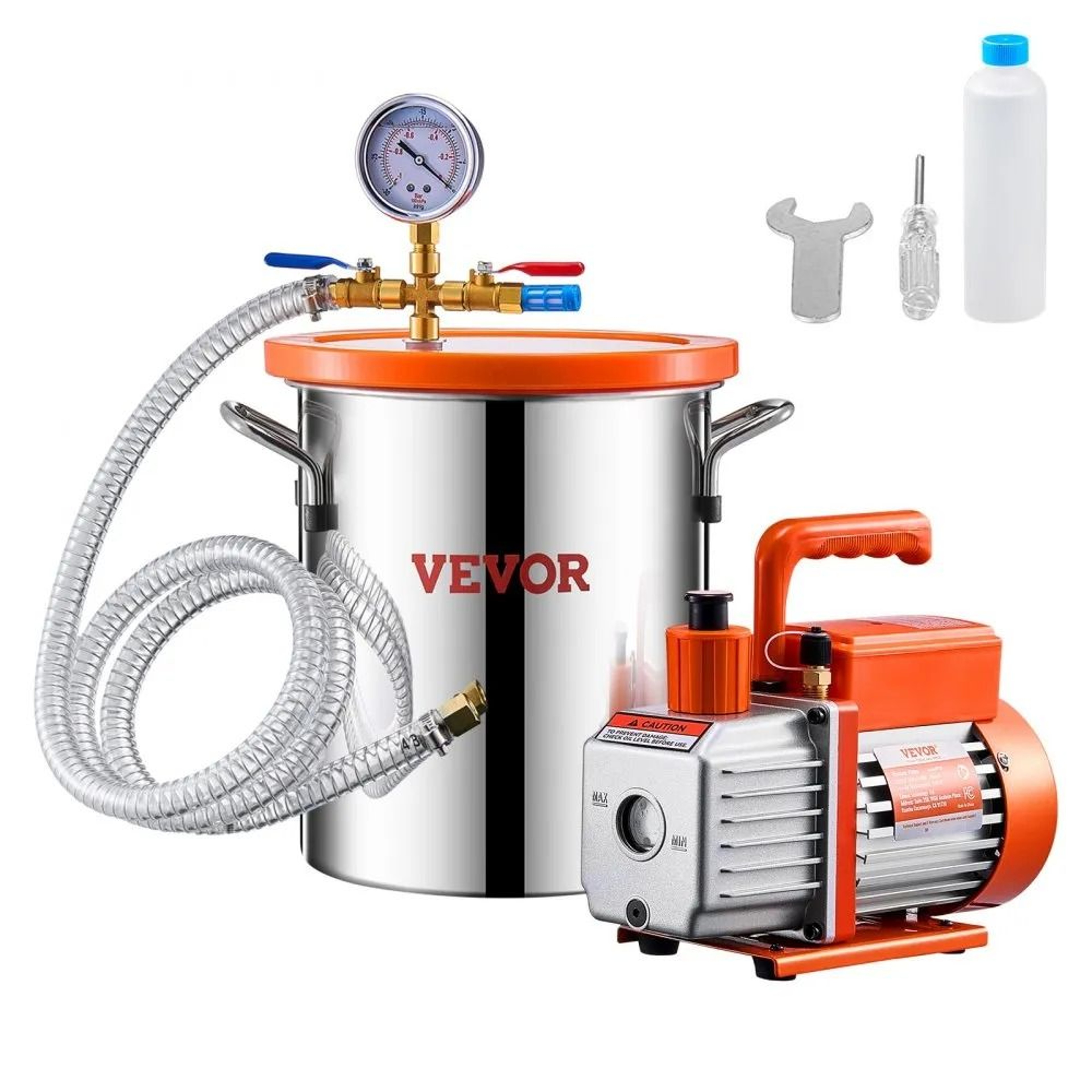 3 Gallon Vacuum Chamber Kit With 35 CFM Pump For Resin Degassing And Silicone Bubble Removal 0