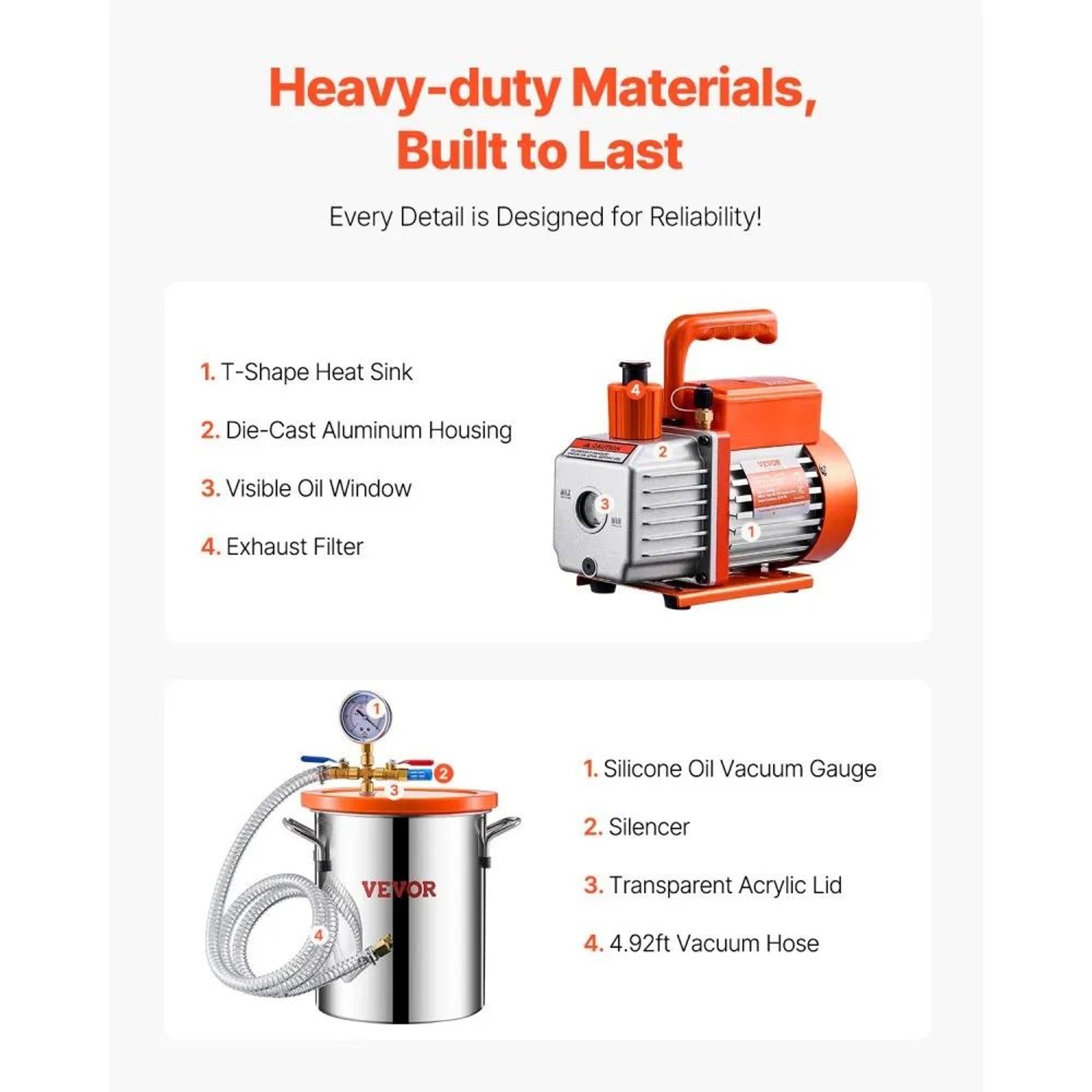 3 Gallon Vacuum Chamber Kit With 35 CFM Pump For Resin Degassing And Silicone Bubble Removal 2