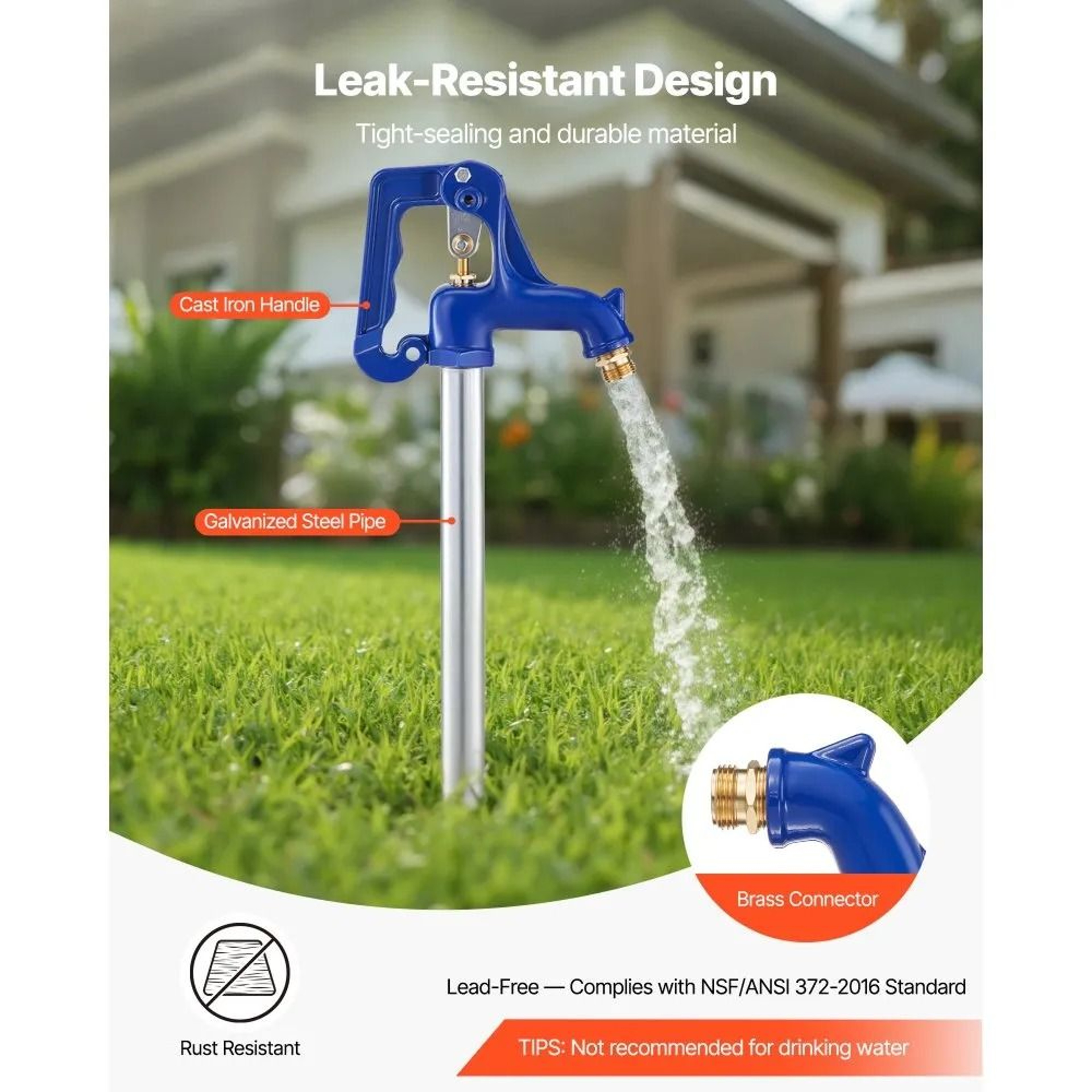 Frost Proof Yard Hydrant 524FT Freeze Proof Outdoor Faucet For Garden Irrigation 4
