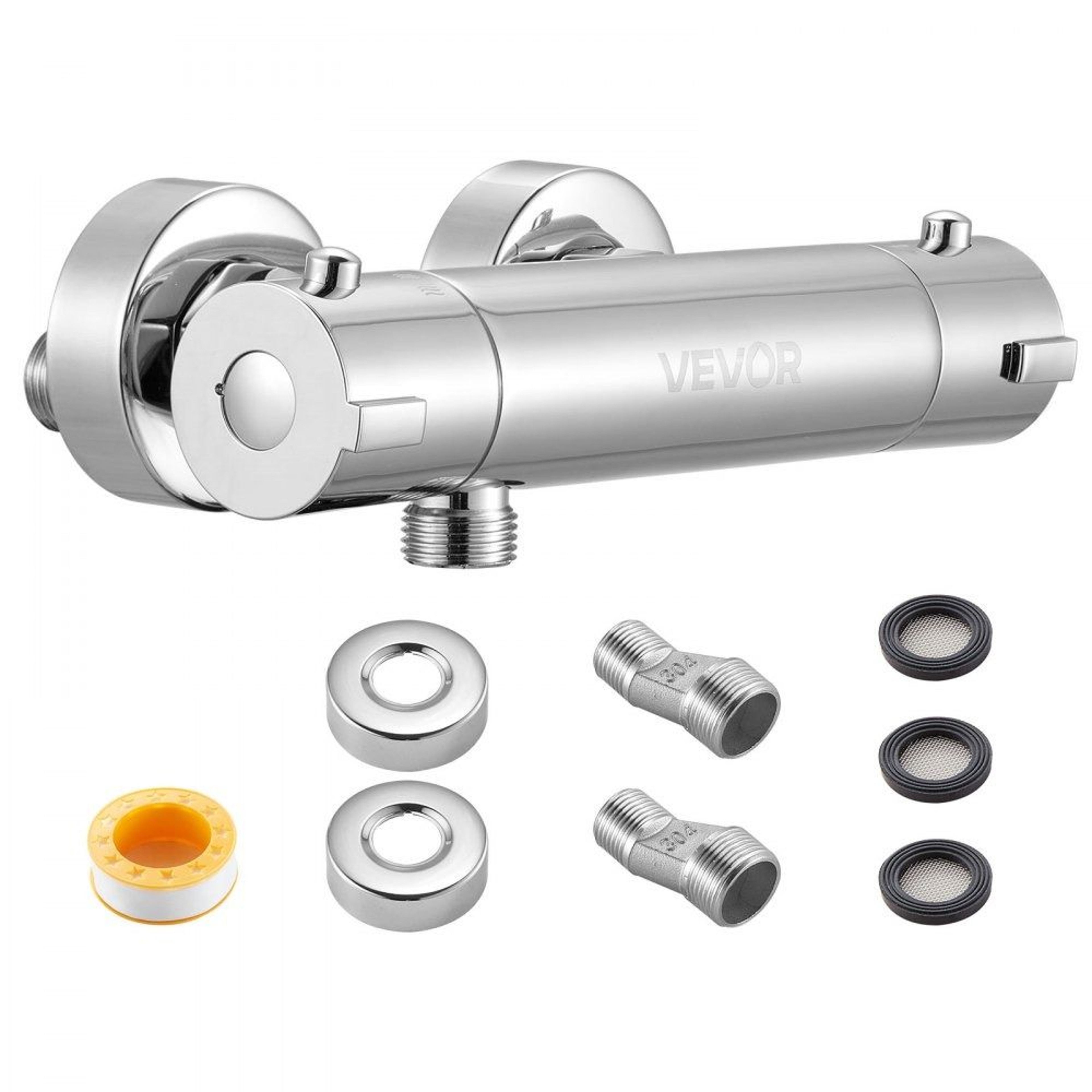 Thermostatic Shower Faucet Valve With Secure Lock And Leak Proof Chrome Finish 0