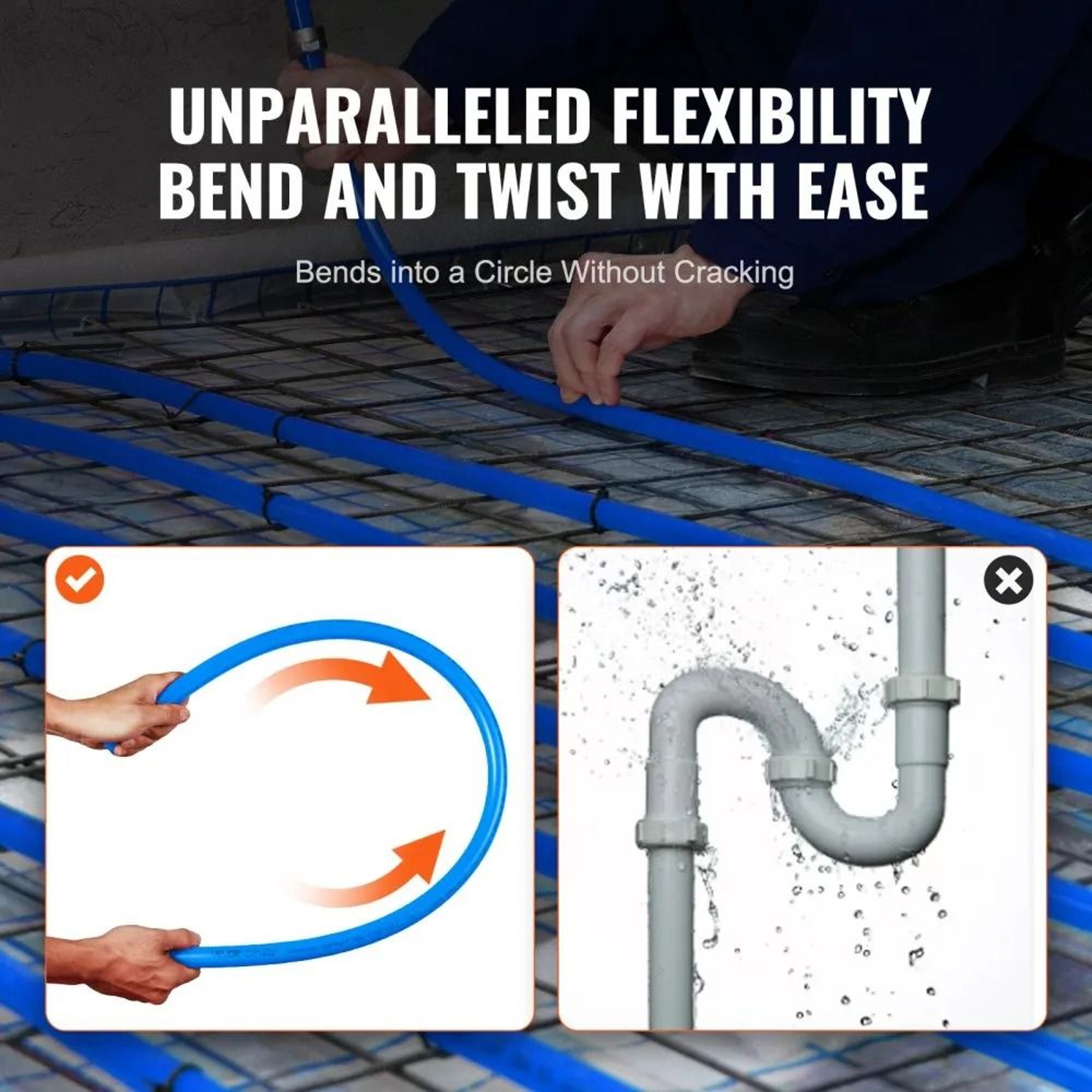 34 Inch PEX Pipe 100 FT PEX B Flexible Water Tubing With Cutter Clamps 3