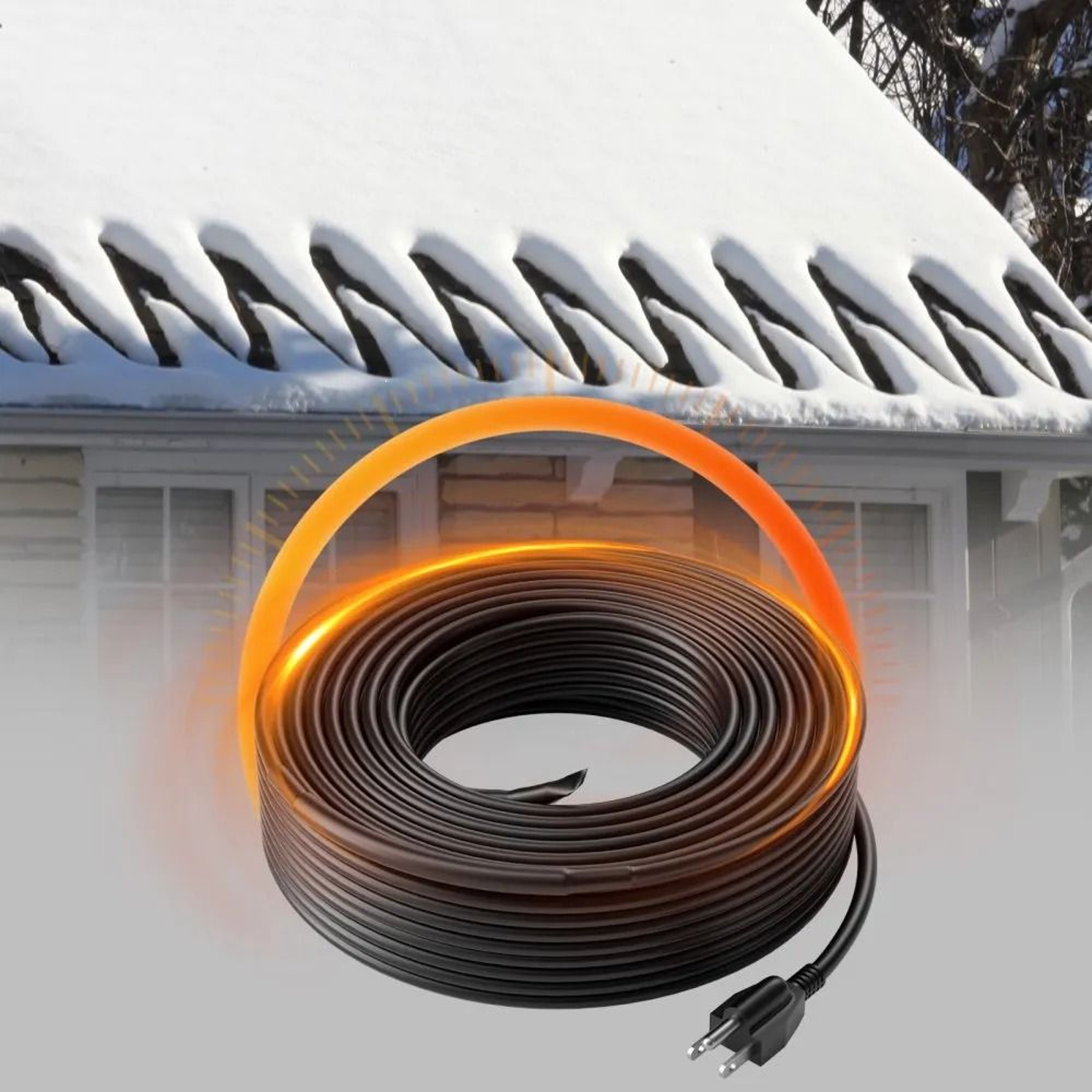 Self Regulating Pipe Heating Cable 140FT Roof Heat Tape For Pipe Freeze Protection 7