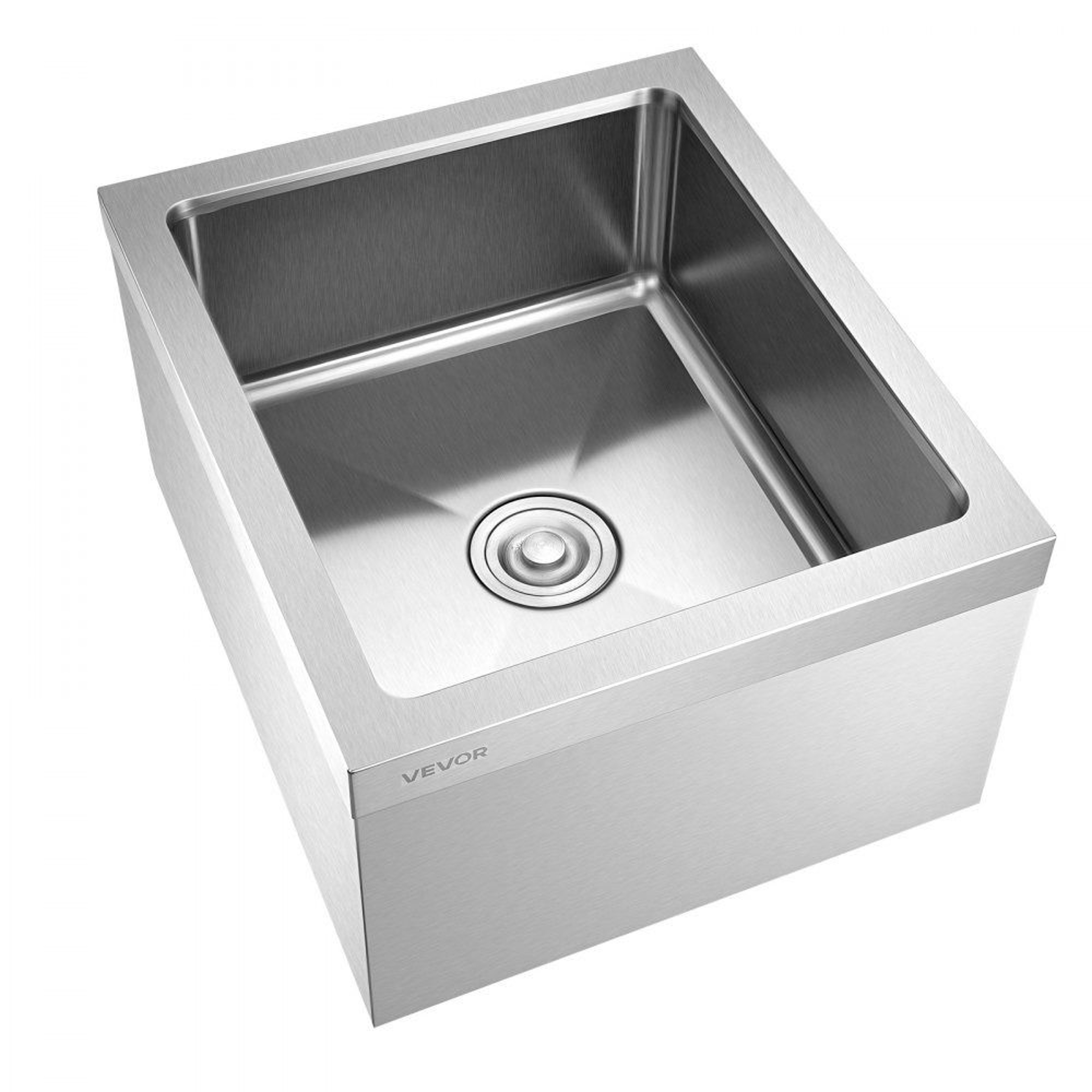 Stainless Steel Mop Sink 22x19x12 Inch Wall Mounted Utility Sink With 3 In 1 Drain Filter 0