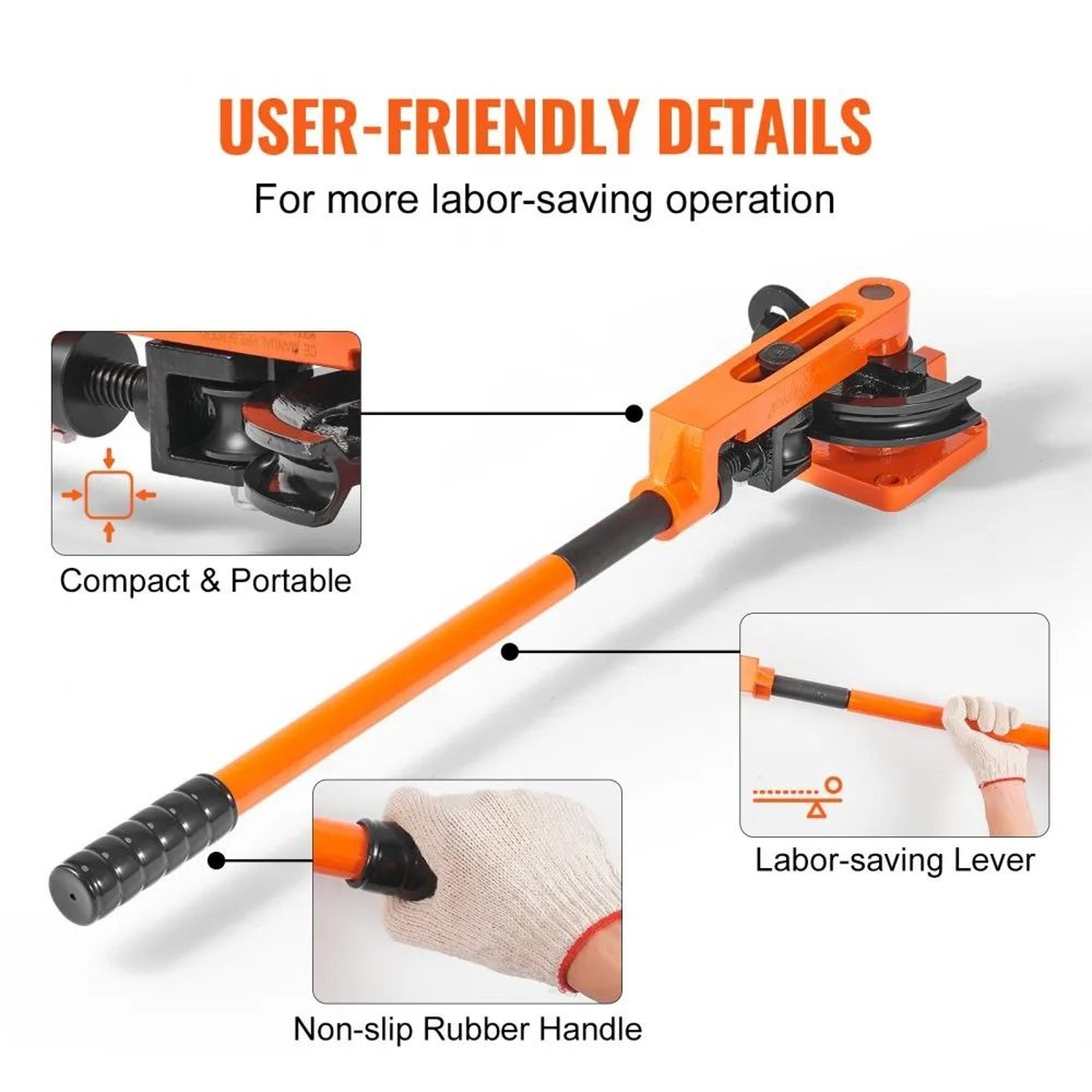 Manual Pipe Tube Bender 38 To 1 Inch With 7 Dies For HVAC And Metal Tubes 3
