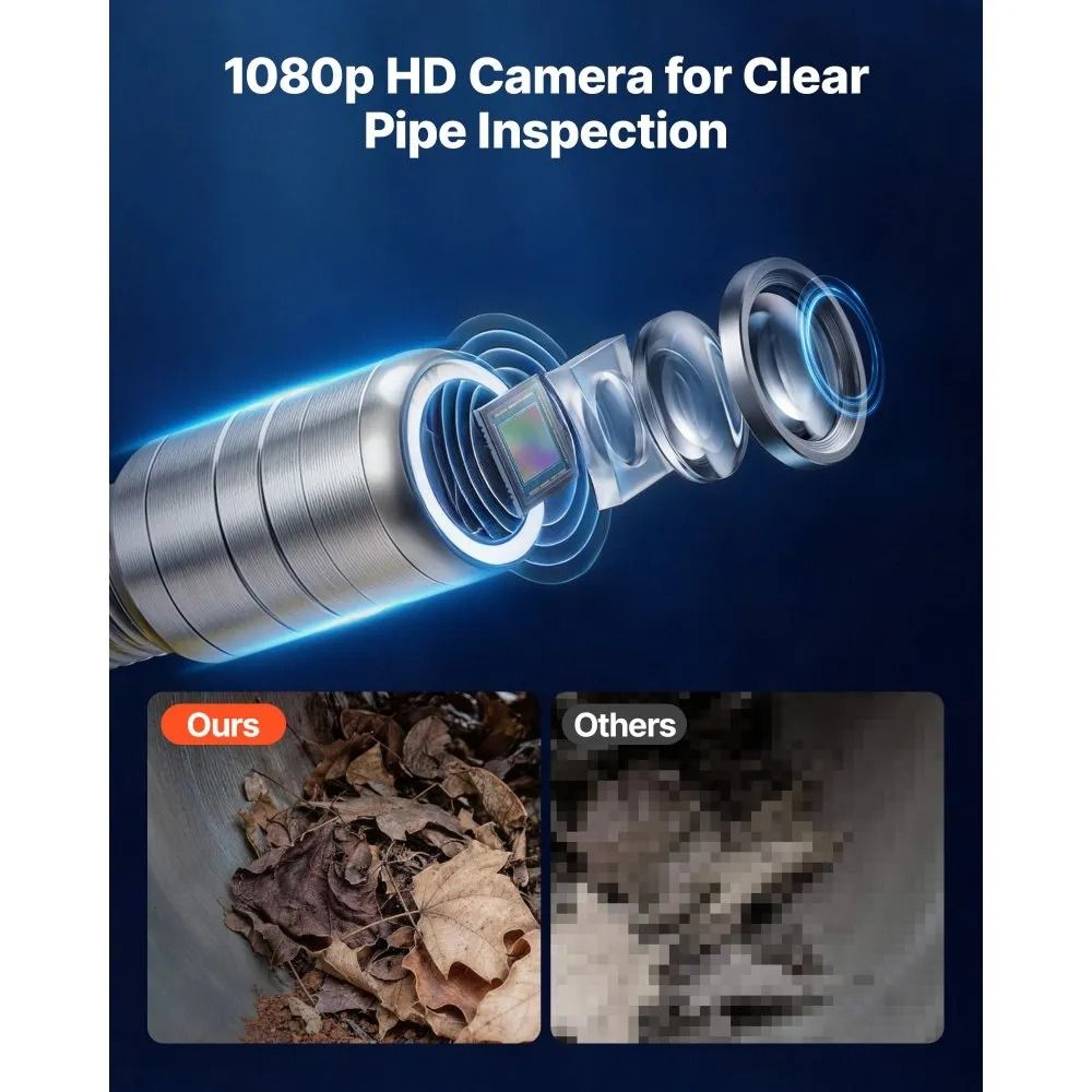 WiFi Sewer Camera 20m HD Drain Pipe Inspection Camera With IP68 Waterproof Cable 5