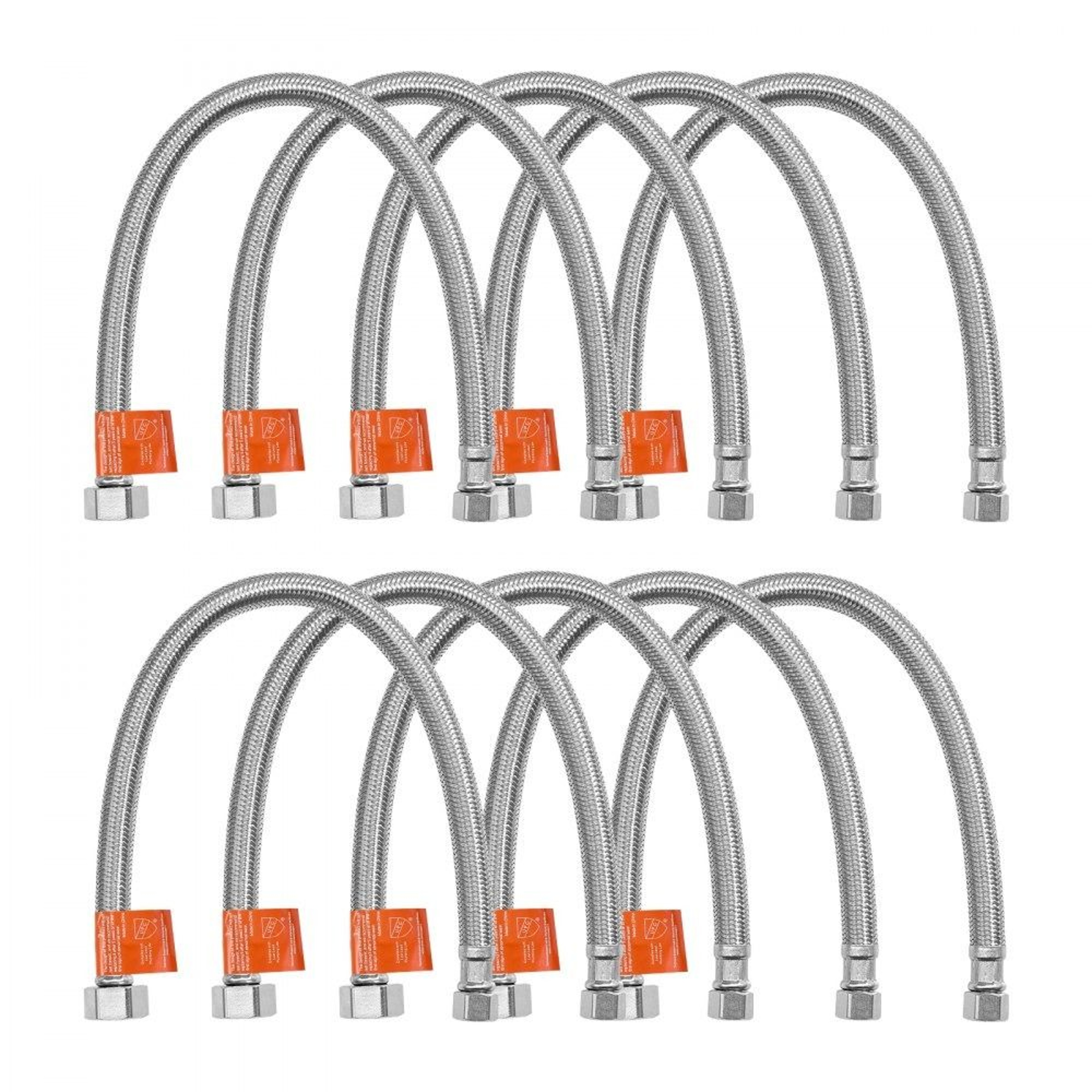 16 Inch Braided Stainless Steel Faucet Supply Line Connector 10 Pack 0