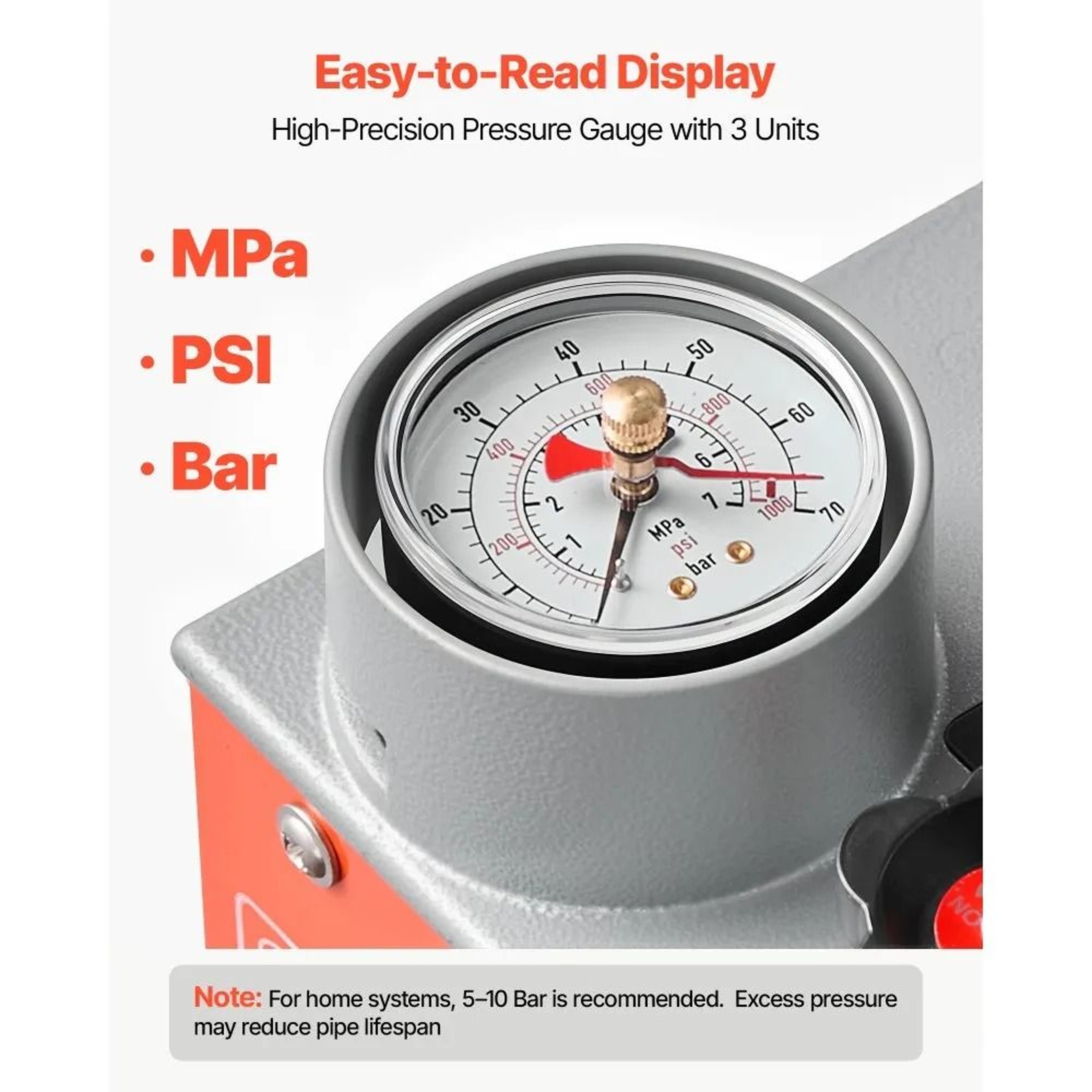 Hydrostatic Test Pump 60 Bar Manual Water Pressure Tester Kit 3