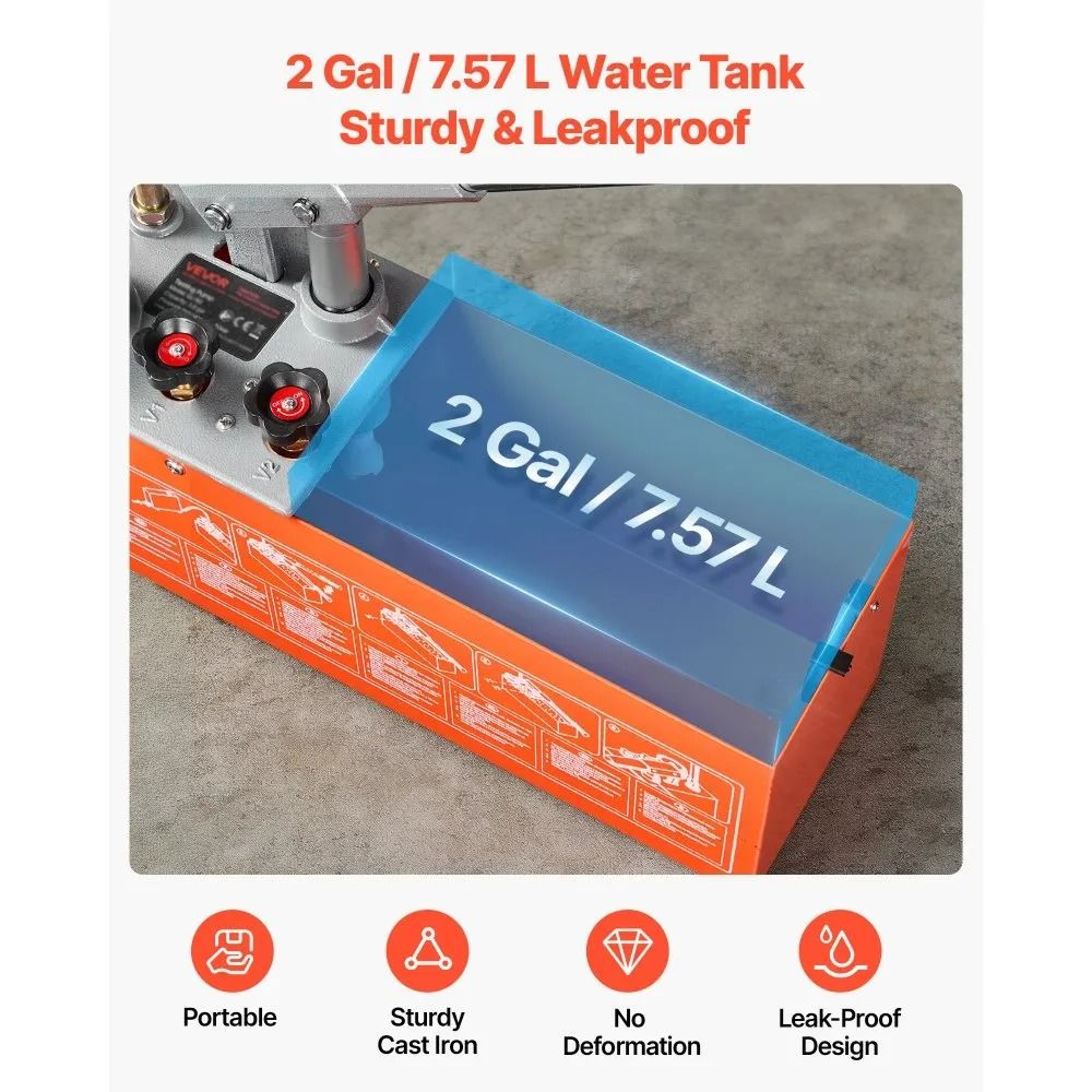Hydrostatic Test Pump 60 Bar Manual Water Pressure Tester Kit 5