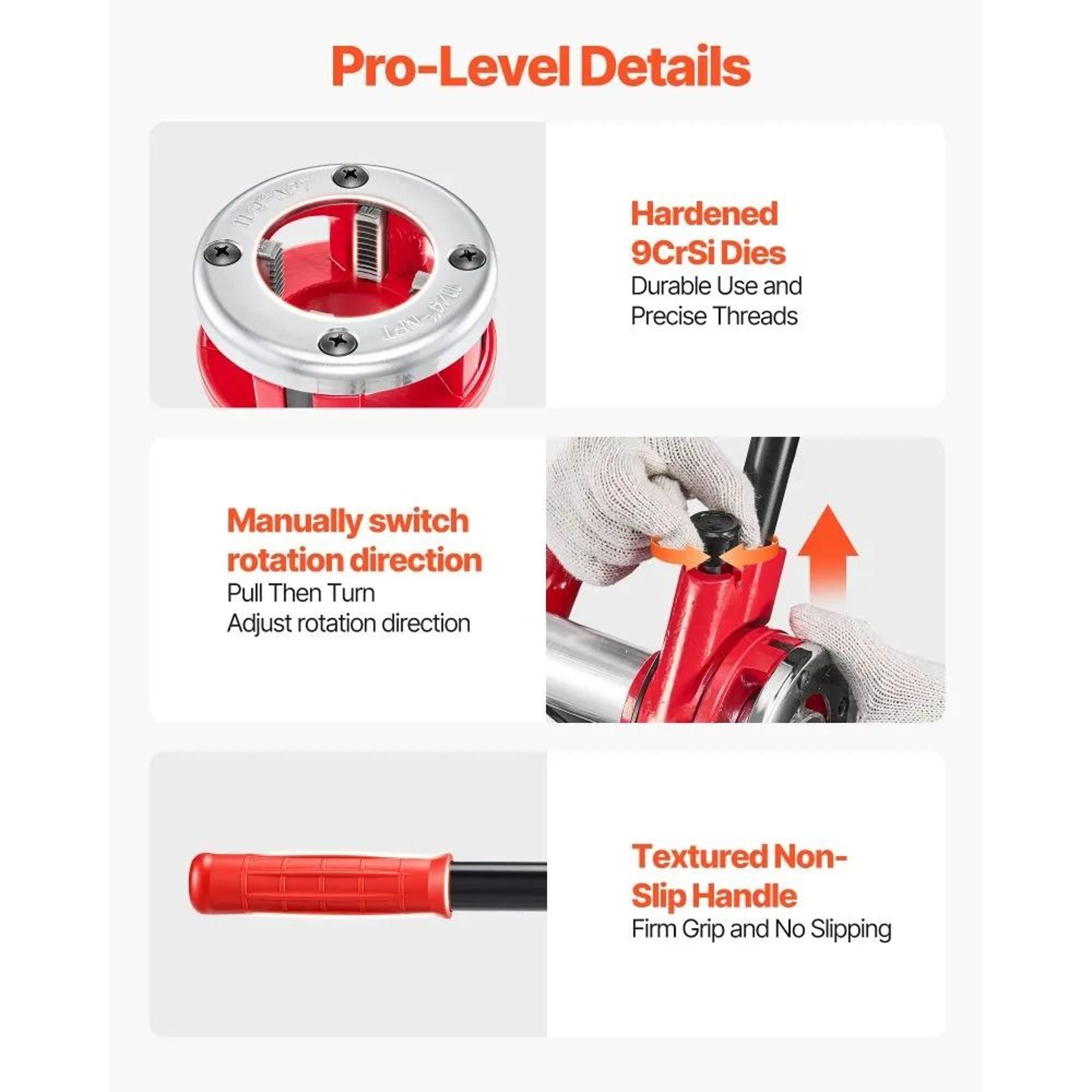 Ratchet Pipe Threader Kit With 6 Dies Portable Plumbing Threading Tool Set 2