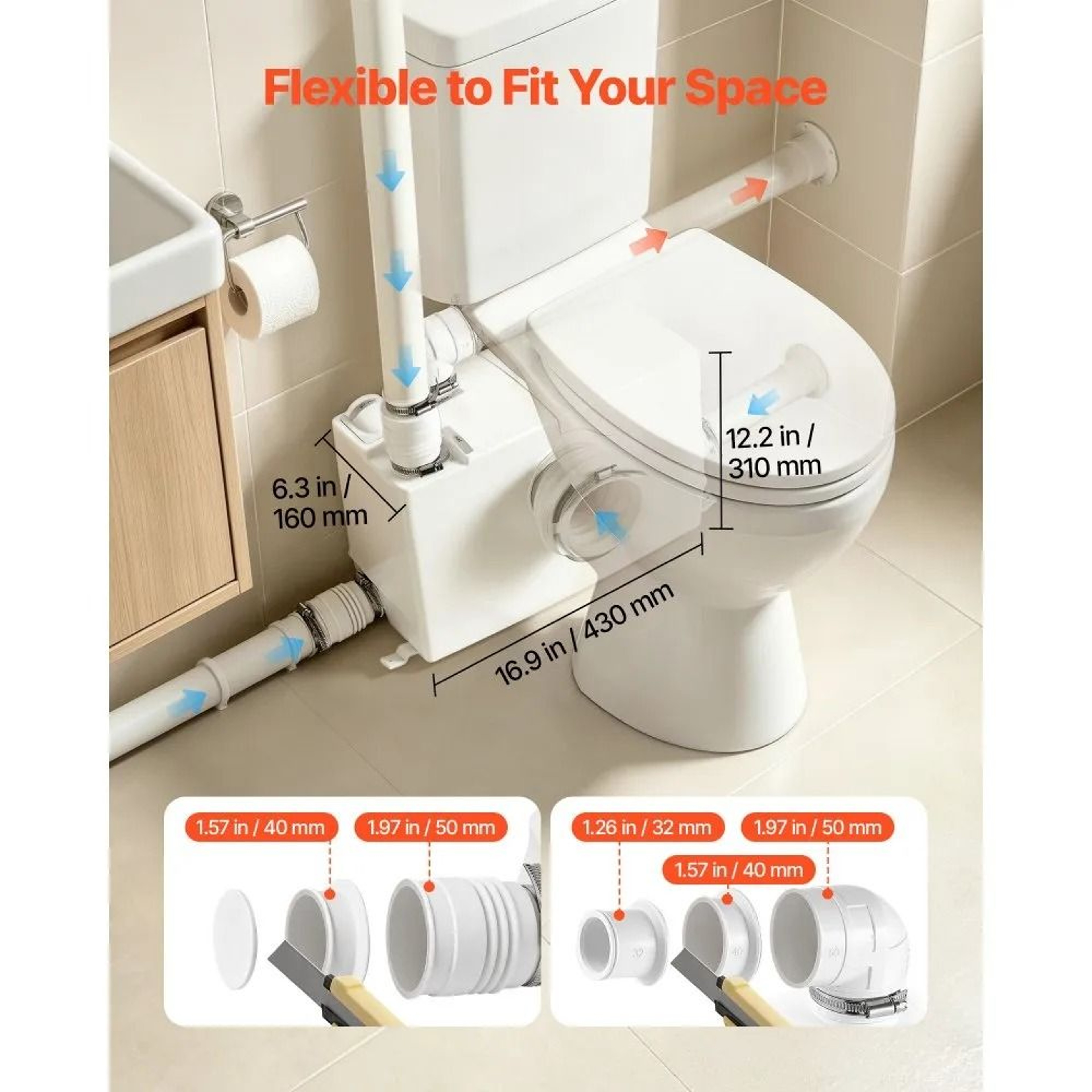 800W Macerator Pump 12000Lh Upflush Sewage Pump For Basement Toilets 1