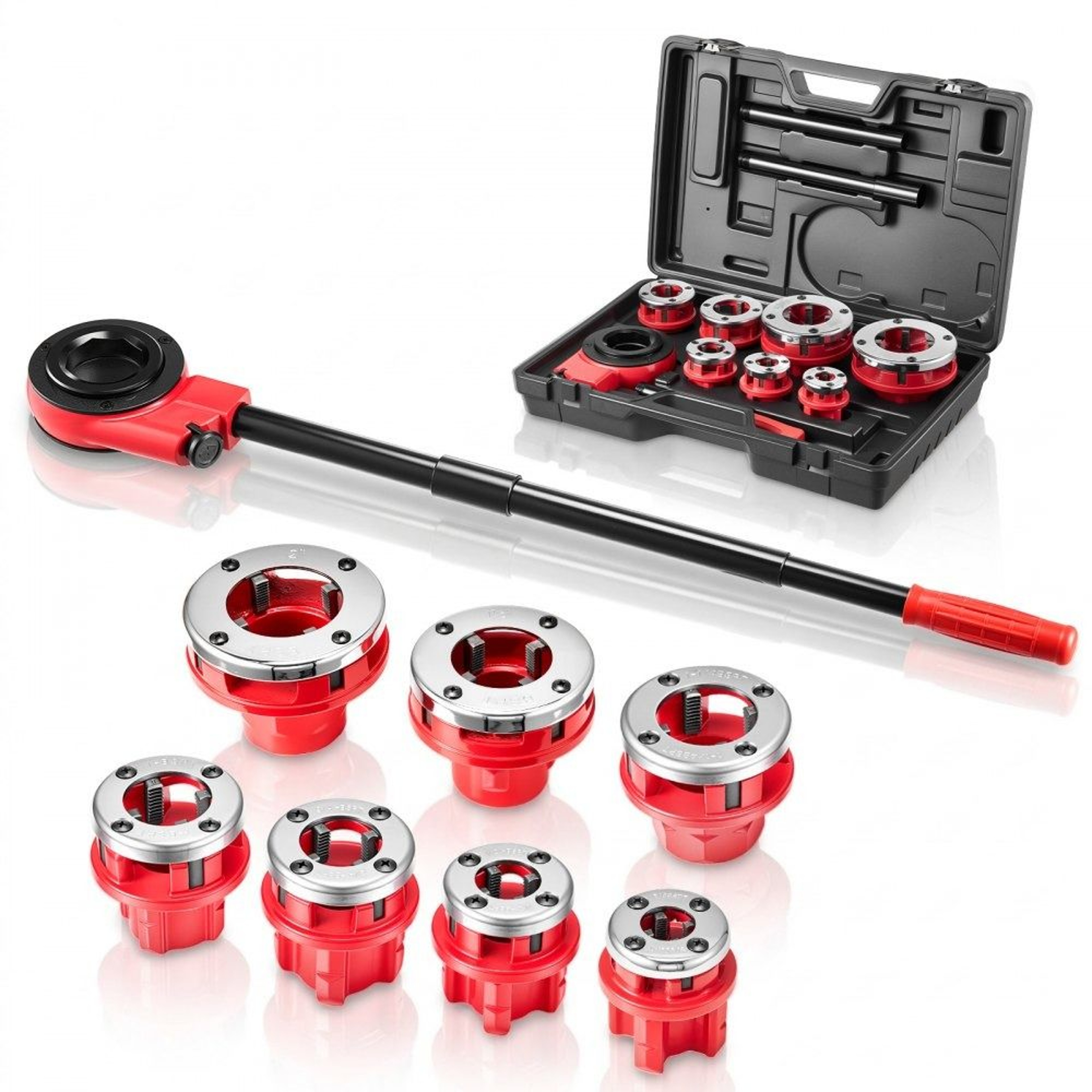 Ratchet Pipe Threader Kit 7 Dies Manual Pipe Threader Tool For Plumbing Repair 0