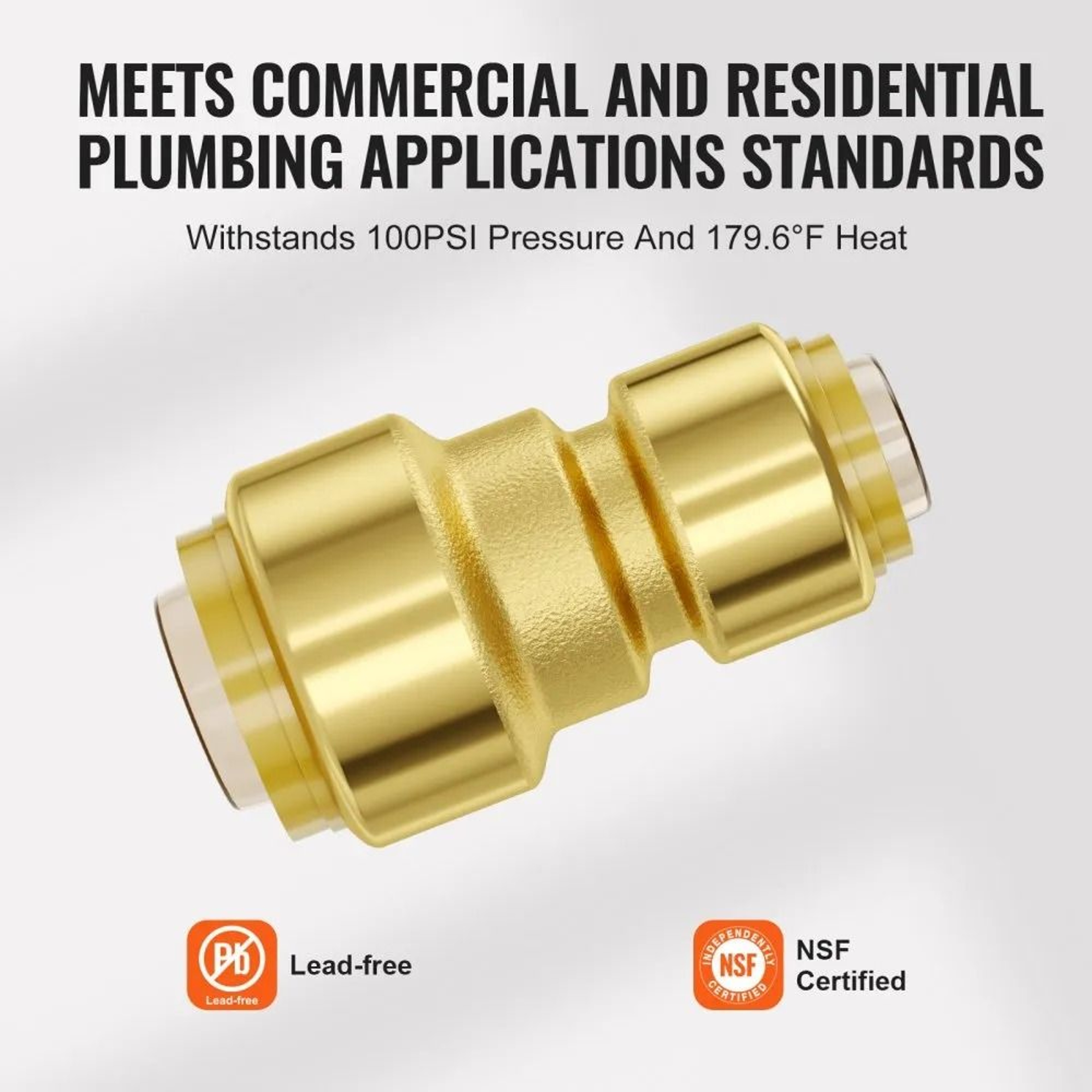 Brass Push Fit Pipe Fittings 12PCS 12 34 Inch Plumbing Connectors 3