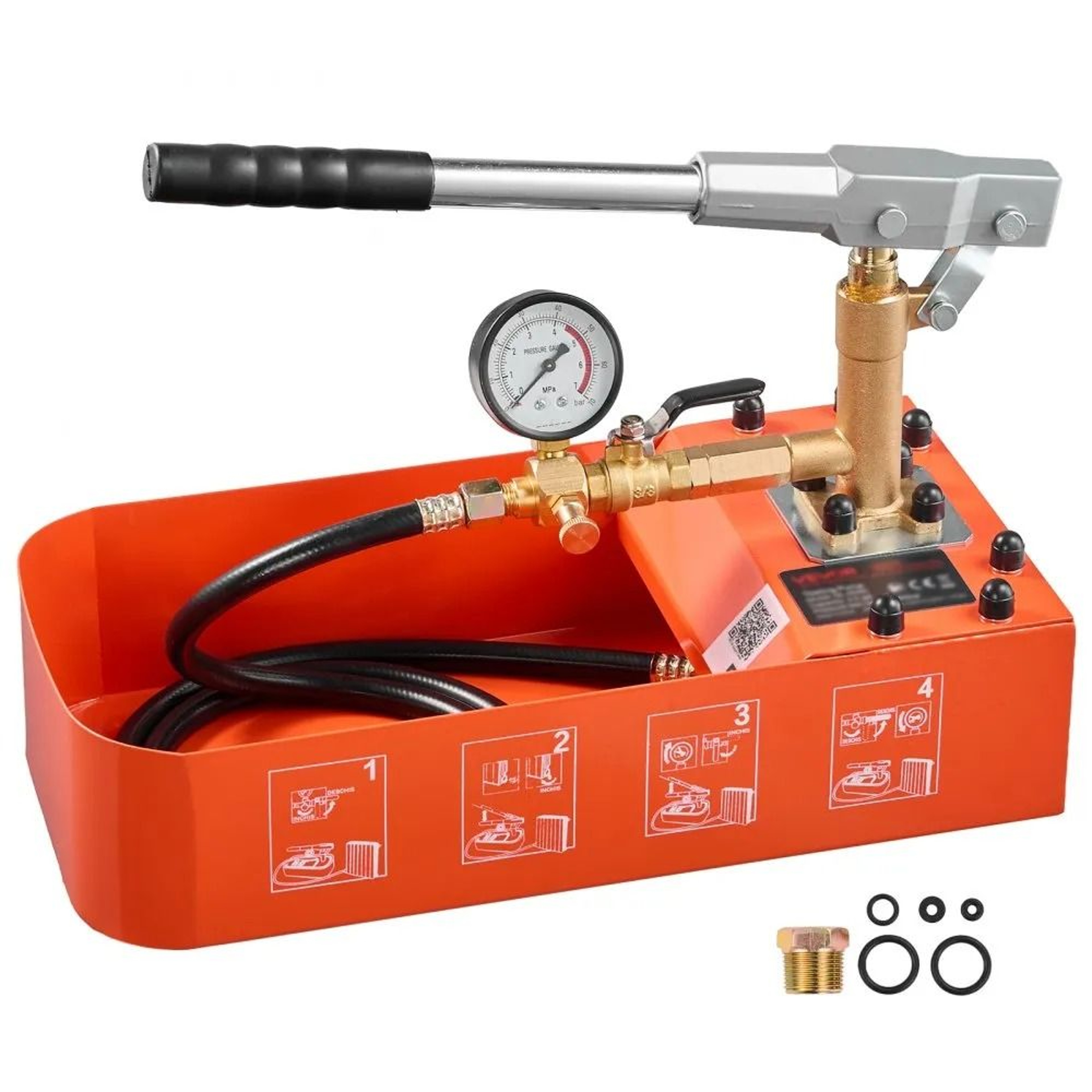 Hydrostatic Test Pump 2 Gallon Manual Water Pressure Tester 050 Bar Pipeline Leak Tester 0